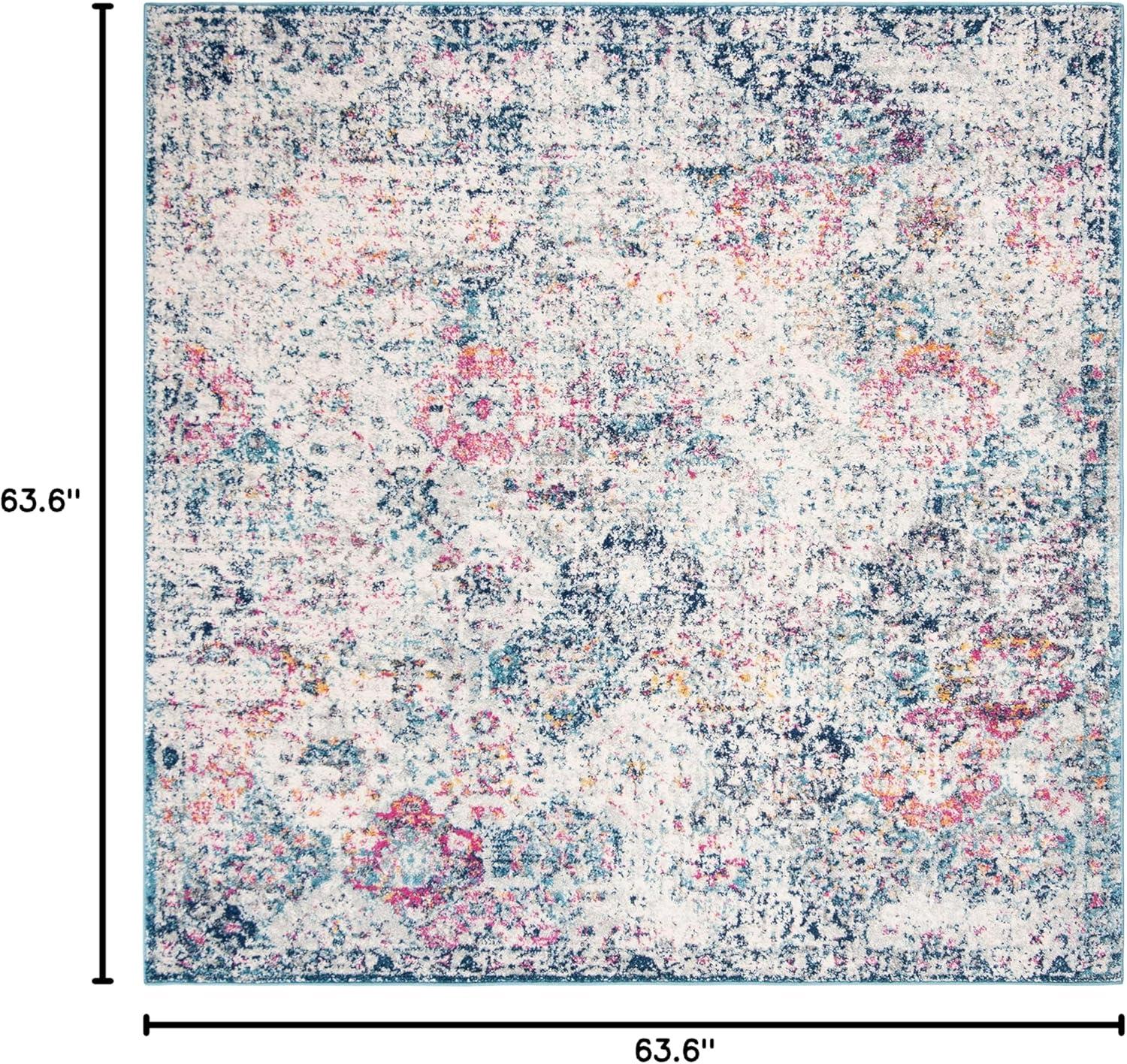 image:imageSAFAVIEH Area Rug 8x10 Madison Collection Large Cream amp Multi Boho Chic Distressed Design NonShedding amp Easy Cleaning Ideal for Living Room Bedroom Office Dining Space MAD611BNavyTeal