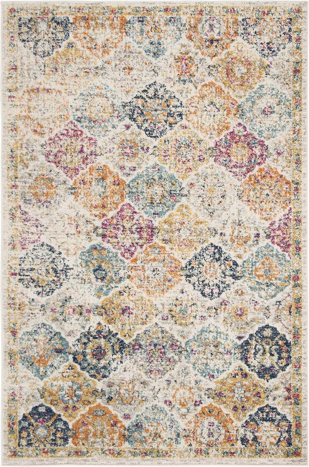 image:imageSAFAVIEH Area Rug 8x10 Madison Collection Large Cream amp Multi Boho Chic Distressed Design NonShedding amp Easy Cleaning Ideal for Living Room Bedroom Office Dining Space MAD611BCreamMulti