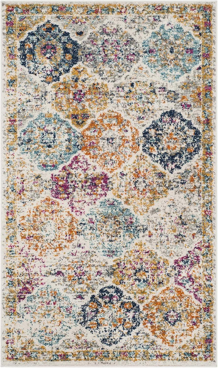 image:imageSAFAVIEH Area Rug 8x10 Madison Collection Large Cream amp Multi Boho Chic Distressed Design NonShedding amp Easy Cleaning Ideal for Living Room Bedroom Office Dining Space MAD611BCreamMulti