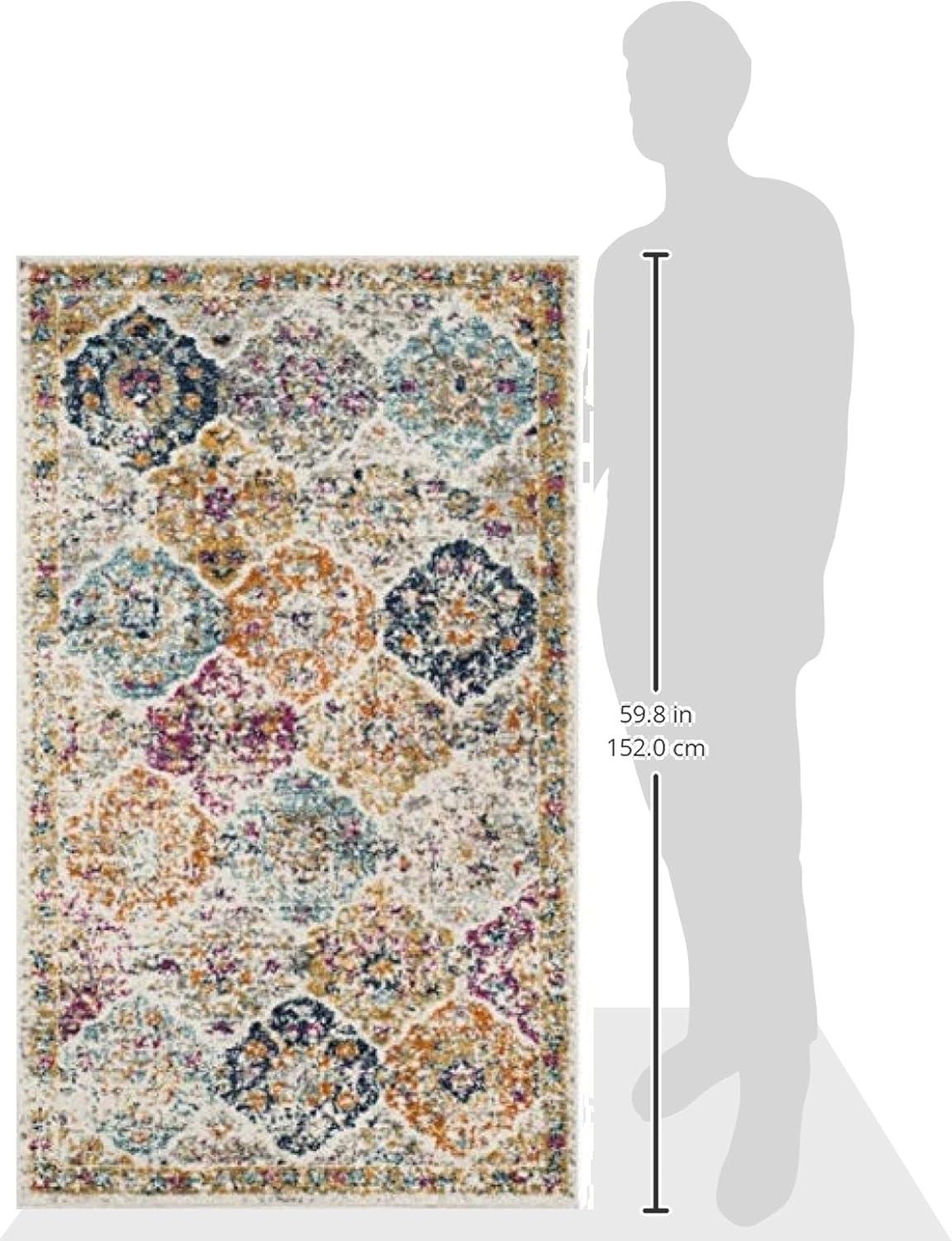 image:imageSAFAVIEH Area Rug 8x10 Madison Collection Large Cream amp Multi Boho Chic Distressed Design NonShedding amp Easy Cleaning Ideal for Living Room Bedroom Office Dining Space MAD611BCreamMulti