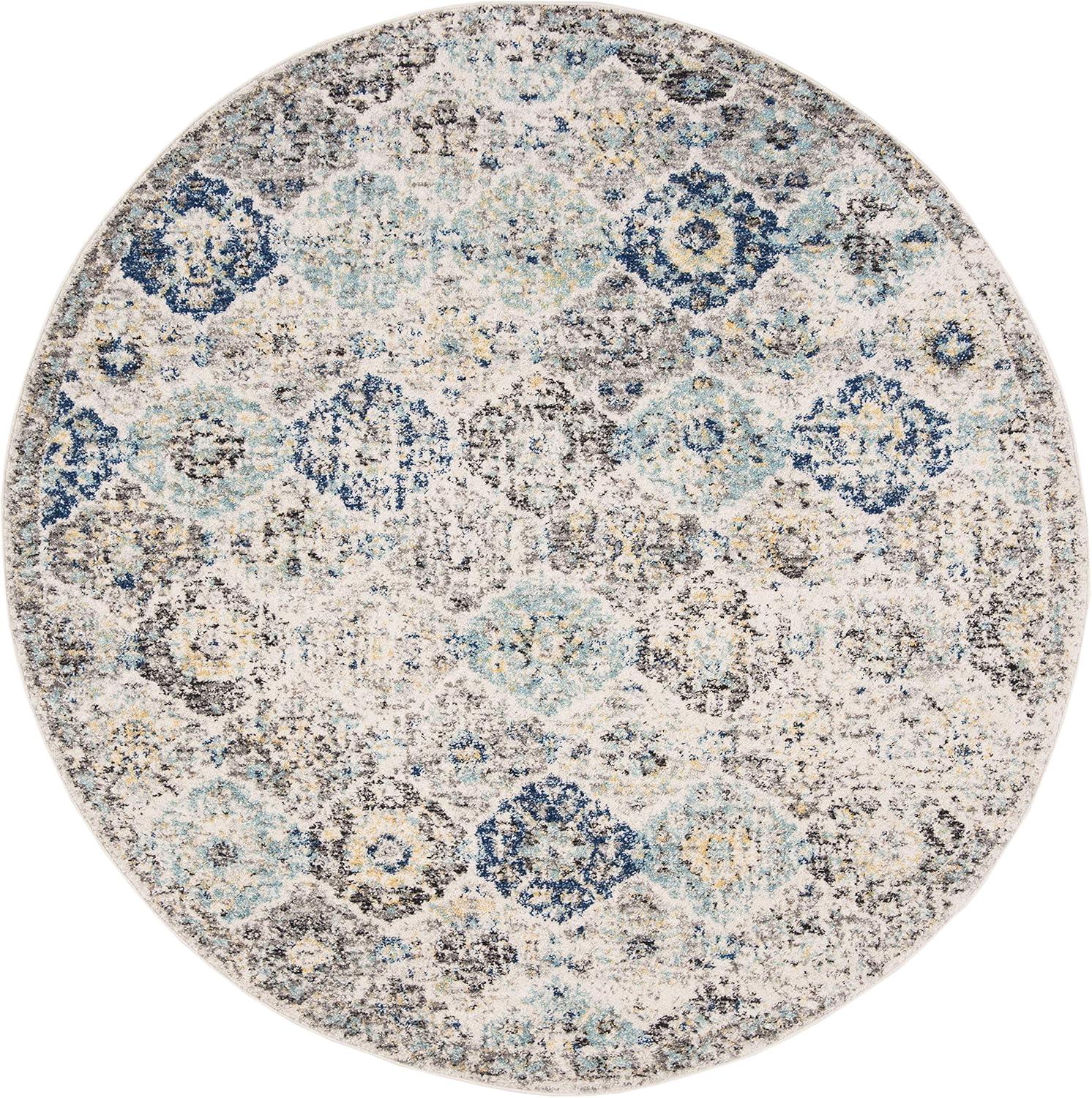 image:imageSAFAVIEH Area Rug 8x10 Madison Collection Large Cream amp Multi Boho Chic Distressed Design NonShedding amp Easy Cleaning Ideal for Living Room Bedroom Office Dining Space MAD611BIvoryAqua