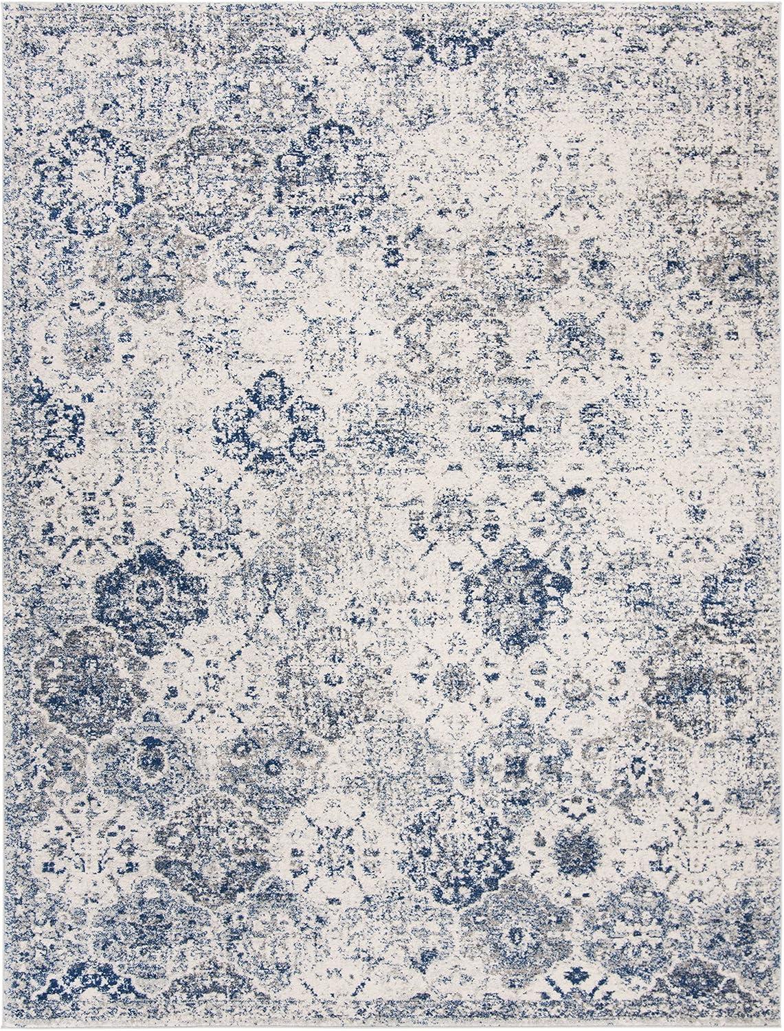 image:imageSAFAVIEH Area Rug 8x10 Madison Collection Large Cream amp Multi Boho Chic Distressed Design NonShedding amp Easy Cleaning Ideal for Living Room Bedroom Office Dining Space MAD611BWhiteRoyal Blue