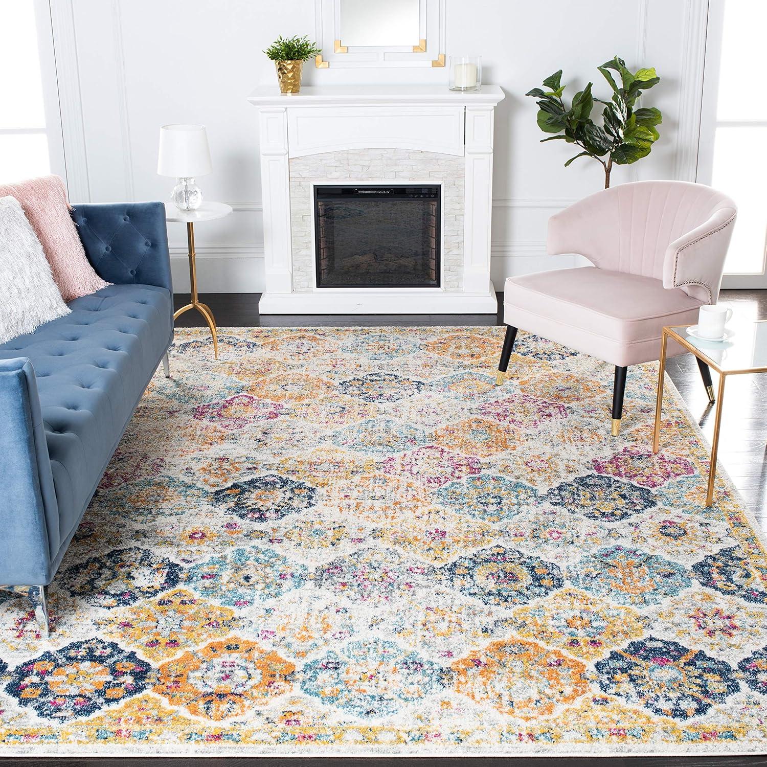 image:imageSAFAVIEH Area Rug 8x10 Madison Collection Large Cream amp Multi Boho Chic Distressed Design NonShedding amp Easy Cleaning Ideal for Living Room Bedroom Office Dining Space MAD611BCreamMulti