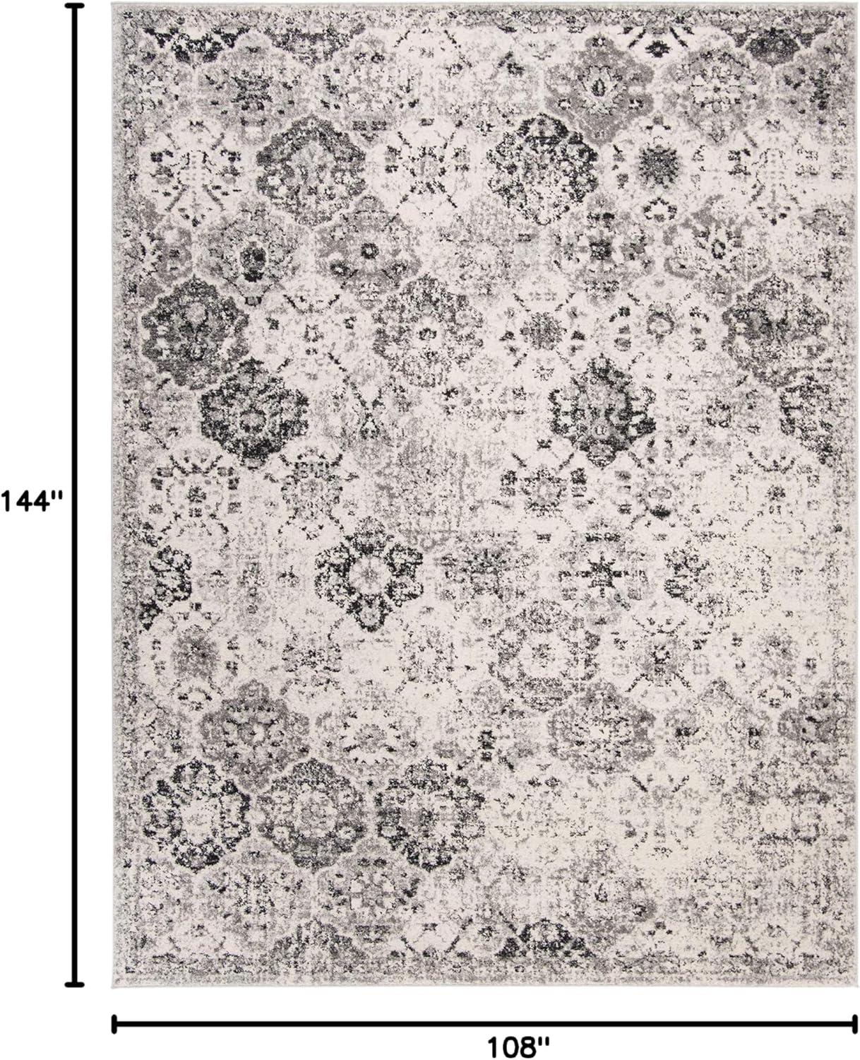 image:imageSAFAVIEH Area Rug 8x10 Madison Collection Large Cream amp Multi Boho Chic Distressed Design NonShedding amp Easy Cleaning Ideal for Living Room Bedroom Office Dining Space MAD611BSilverGrey