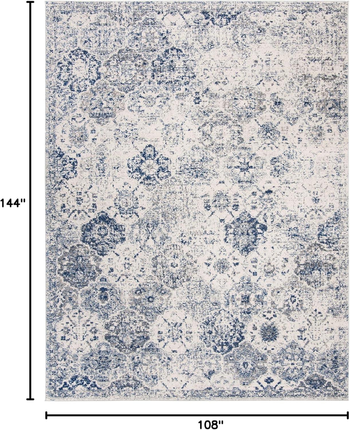 image:imageSAFAVIEH Area Rug 8x10 Madison Collection Large Cream amp Multi Boho Chic Distressed Design NonShedding amp Easy Cleaning Ideal for Living Room Bedroom Office Dining Space MAD611BWhiteRoyal Blue