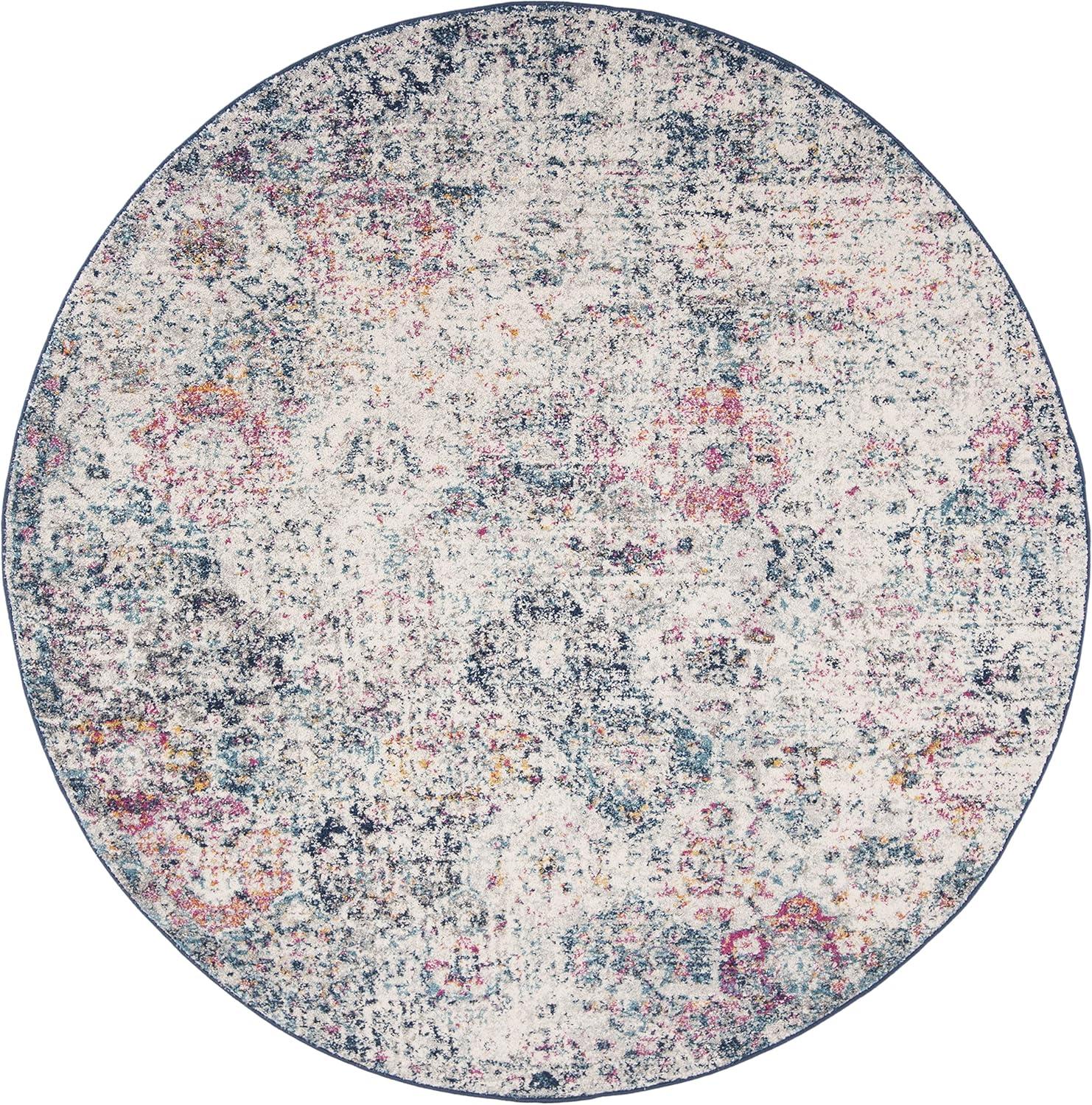 image:imageSAFAVIEH Area Rug 8x10 Madison Collection Large Cream amp Multi Boho Chic Distressed Design NonShedding amp Easy Cleaning Ideal for Living Room Bedroom Office Dining Space MAD611BNavyTeal