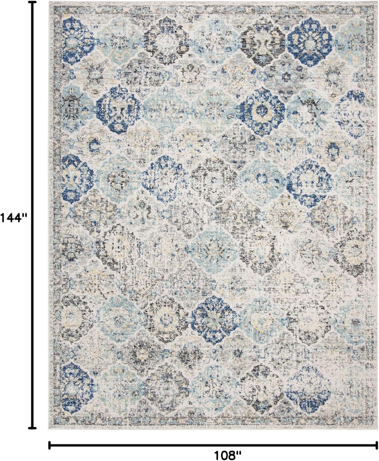 image:imageSAFAVIEH Area Rug 8x10 Madison Collection Large Cream amp Multi Boho Chic Distressed Design NonShedding amp Easy Cleaning Ideal for Living Room Bedroom Office Dining Space MAD611BIvoryAqua
