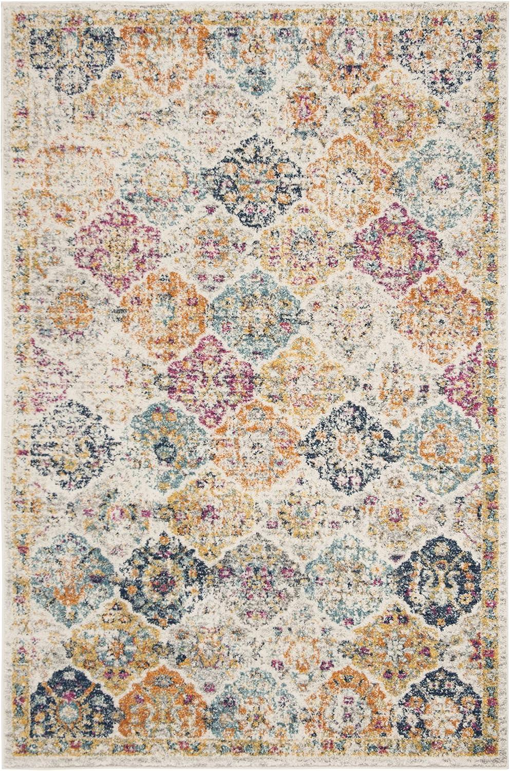 image:imageSAFAVIEH Area Rug 8x10 Madison Collection Large Cream amp Multi Boho Chic Distressed Design NonShedding amp Easy Cleaning Ideal for Living Room Bedroom Office Dining Space MAD611BCreamMulti