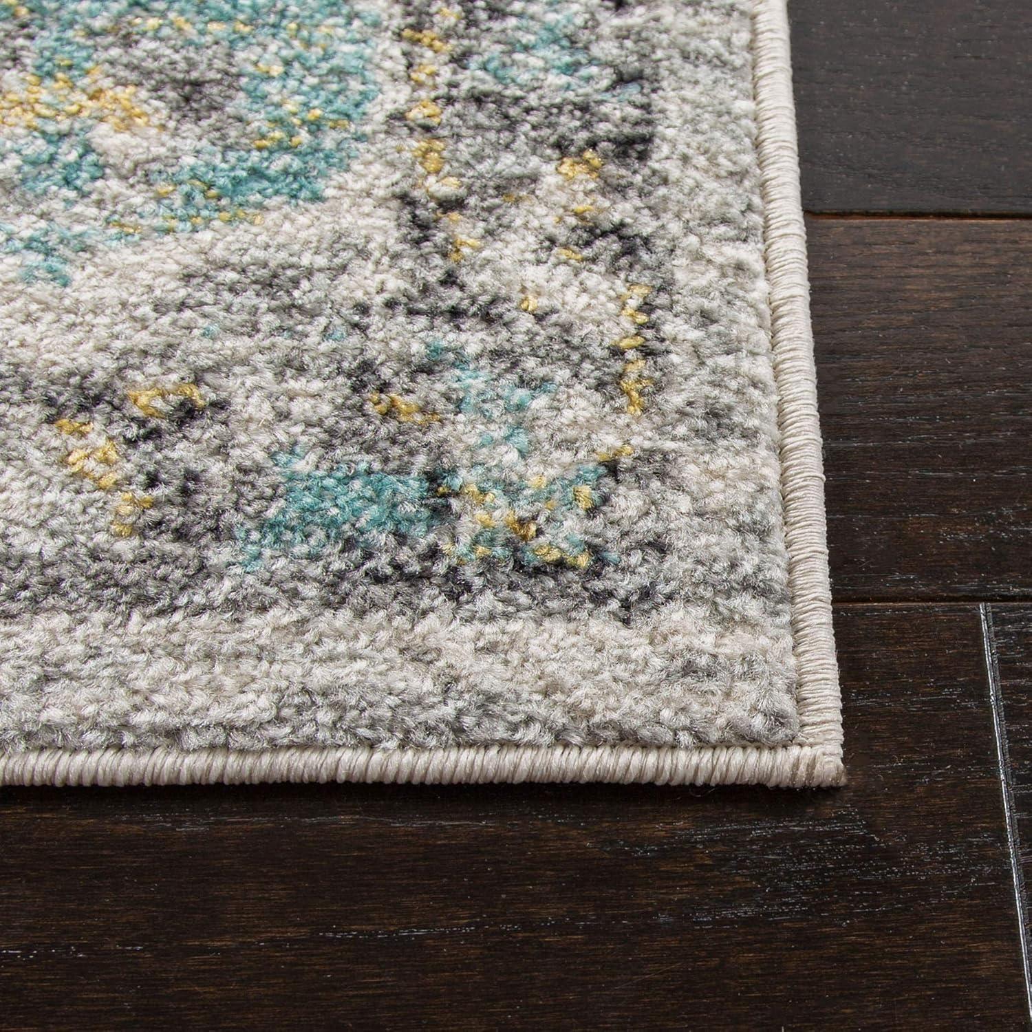 image:imageSAFAVIEH Area Rug 8x10 Madison Collection Large Cream amp Multi Boho Chic Distressed Design NonShedding amp Easy Cleaning Ideal for Living Room Bedroom Office Dining Space MAD611BIvoryAqua