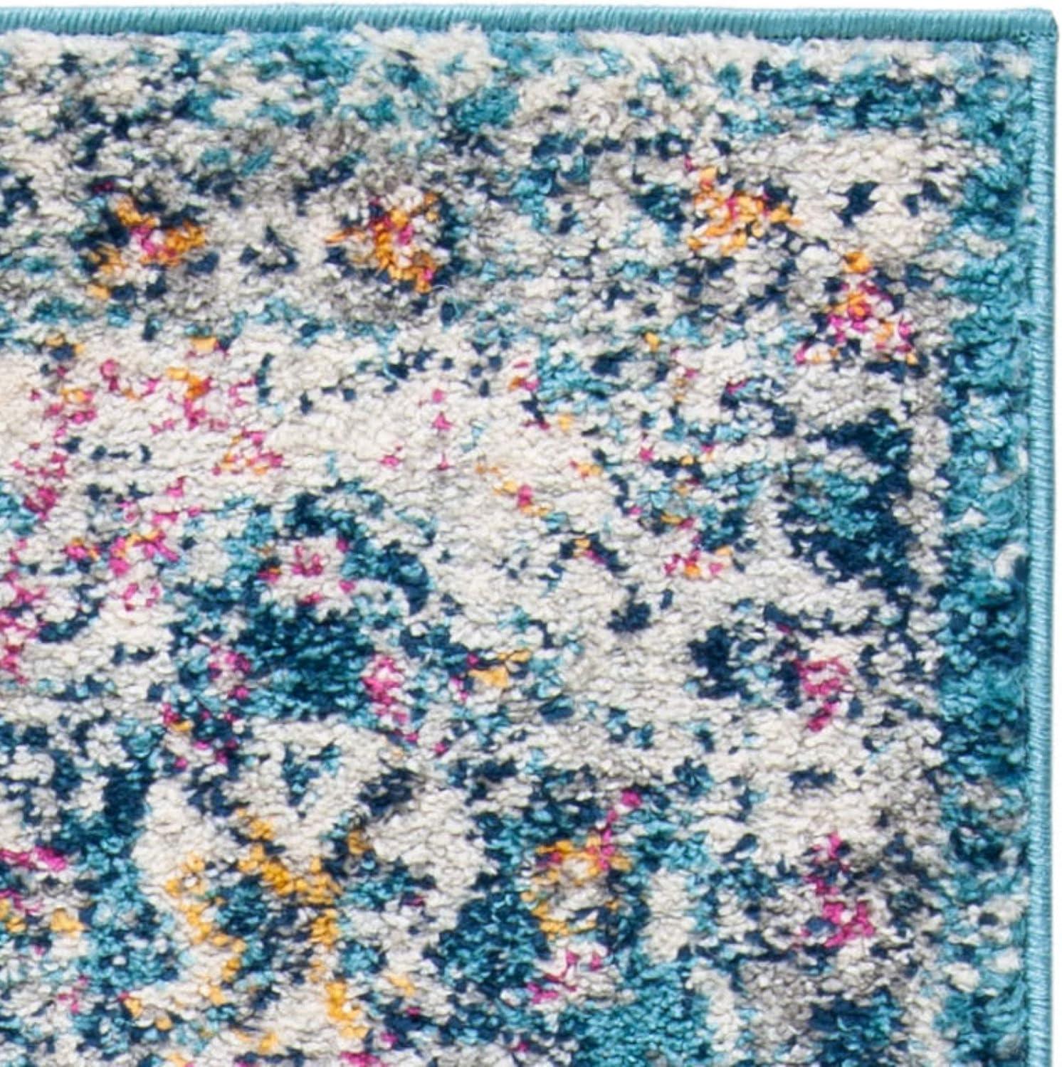 image:imageSAFAVIEH Area Rug 8x10 Madison Collection Large Cream amp Multi Boho Chic Distressed Design NonShedding amp Easy Cleaning Ideal for Living Room Bedroom Office Dining Space MAD611BNavyTeal