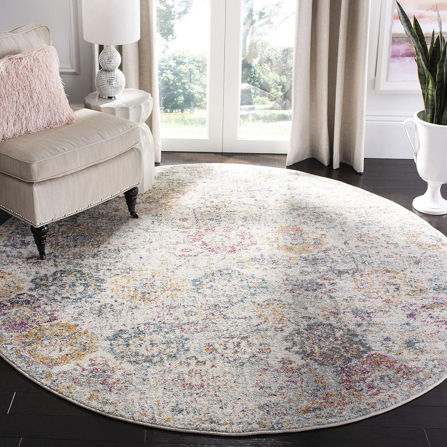 image:imageSAFAVIEH Area Rug 8x10 Madison Collection Large Cream amp Multi Boho Chic Distressed Design NonShedding amp Easy Cleaning Ideal for Living Room Bedroom Office Dining Space MAD611BGreyGold