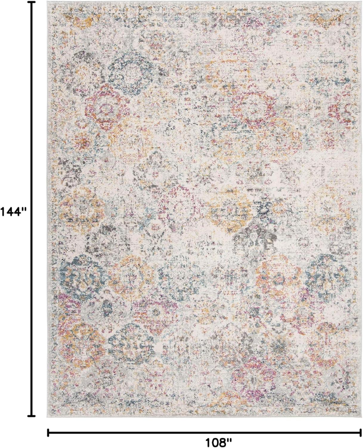 image:imageSAFAVIEH Area Rug 8x10 Madison Collection Large Cream amp Multi Boho Chic Distressed Design NonShedding amp Easy Cleaning Ideal for Living Room Bedroom Office Dining Space MAD611BGreyGold