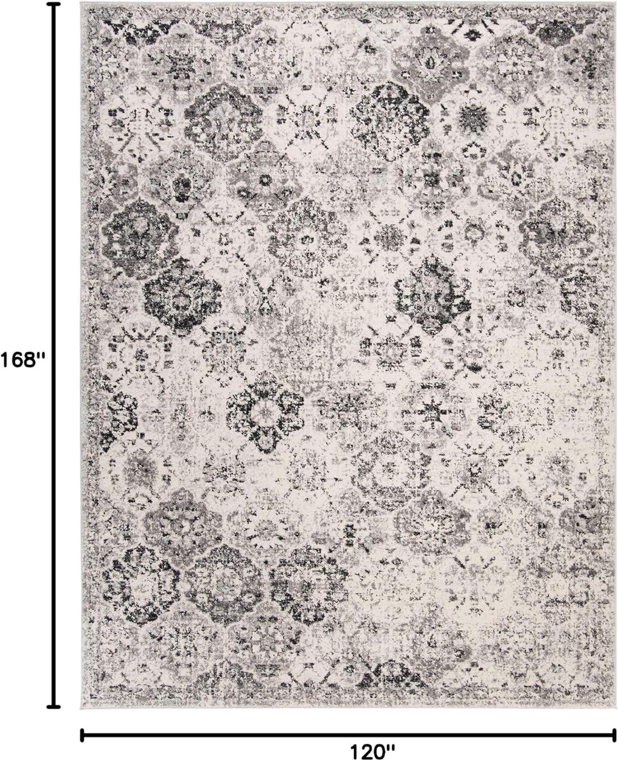 image:imageSAFAVIEH Area Rug 8x10 Madison Collection Large Cream amp Multi Boho Chic Distressed Design NonShedding amp Easy Cleaning Ideal for Living Room Bedroom Office Dining Space MAD611BSilverGrey