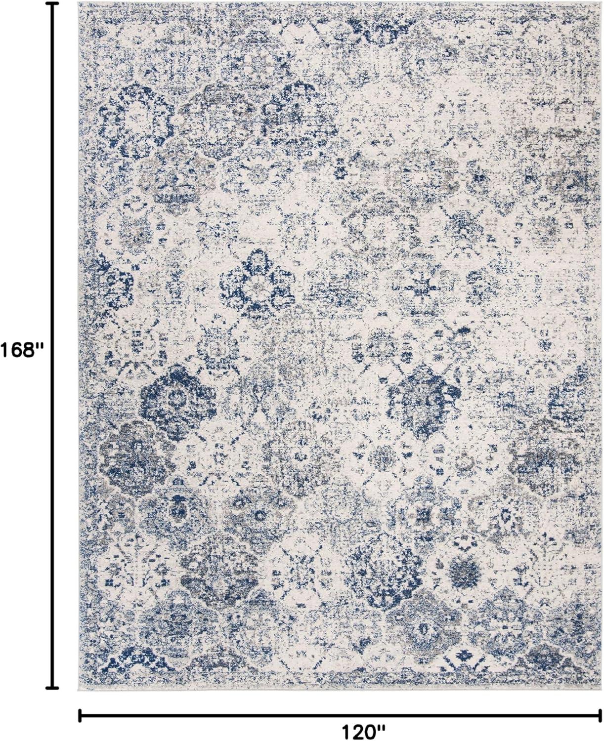 image:imageSAFAVIEH Area Rug 8x10 Madison Collection Large Cream amp Multi Boho Chic Distressed Design NonShedding amp Easy Cleaning Ideal for Living Room Bedroom Office Dining Space MAD611BWhiteRoyal Blue