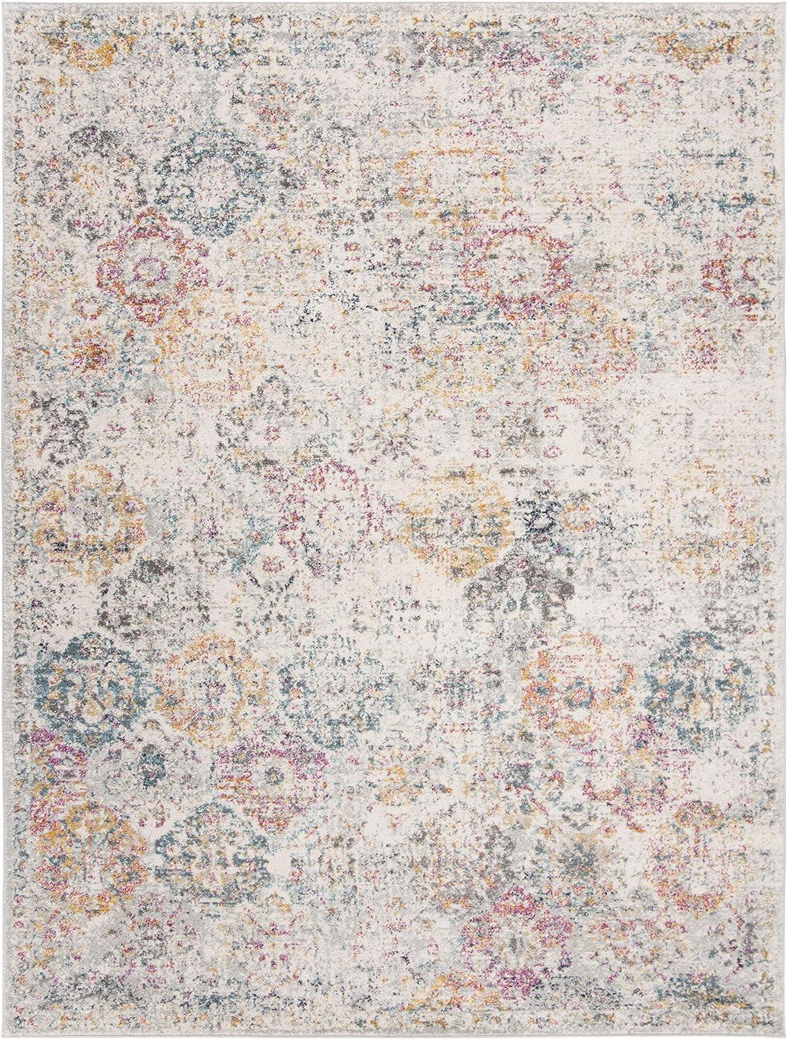 image:imageSAFAVIEH Area Rug 8x10 Madison Collection Large Cream amp Multi Boho Chic Distressed Design NonShedding amp Easy Cleaning Ideal for Living Room Bedroom Office Dining Space MAD611BGreyGold