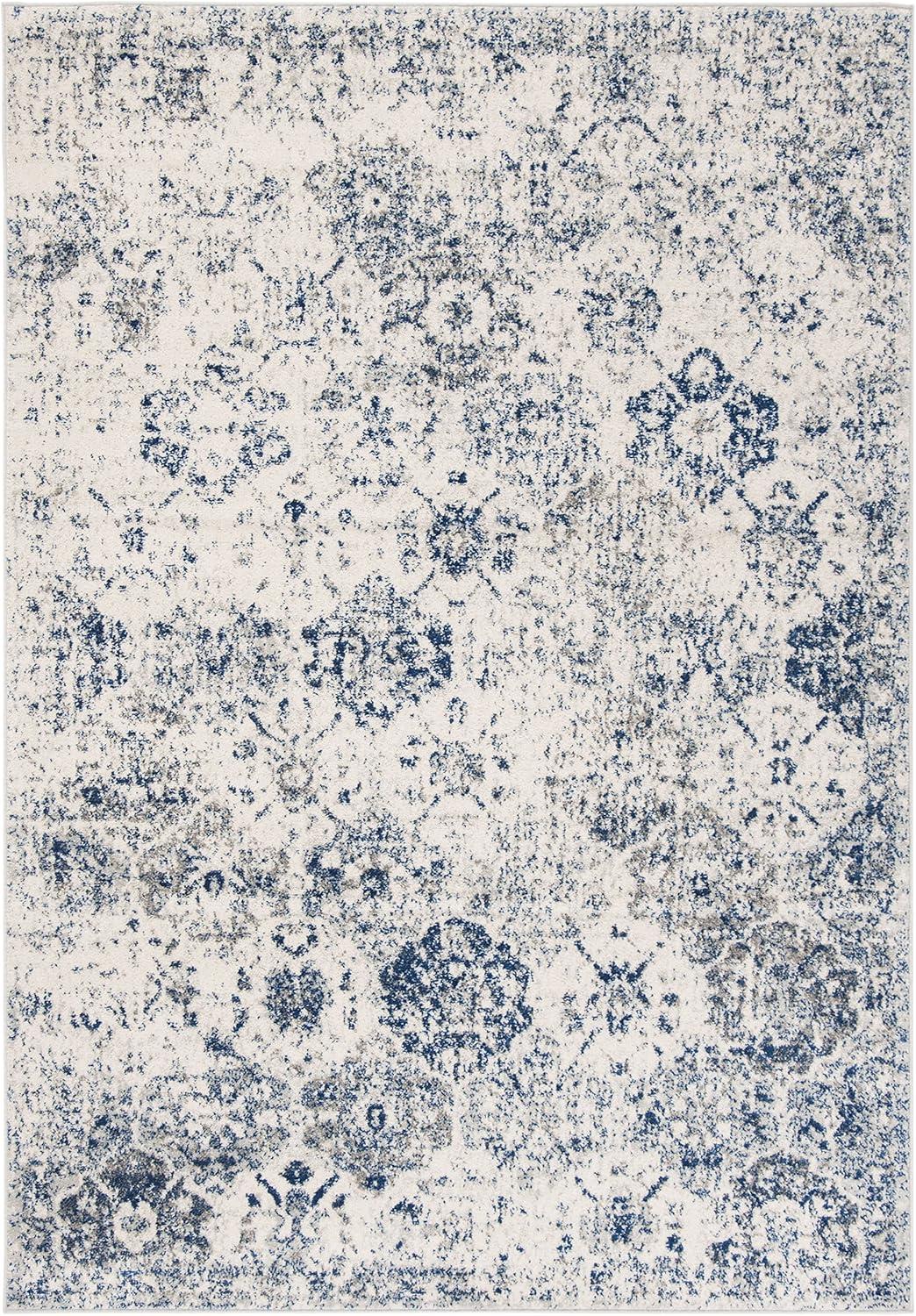 image:imageSAFAVIEH Area Rug 8x10 Madison Collection Large Cream amp Multi Boho Chic Distressed Design NonShedding amp Easy Cleaning Ideal for Living Room Bedroom Office Dining Space MAD611BWhiteRoyal Blue