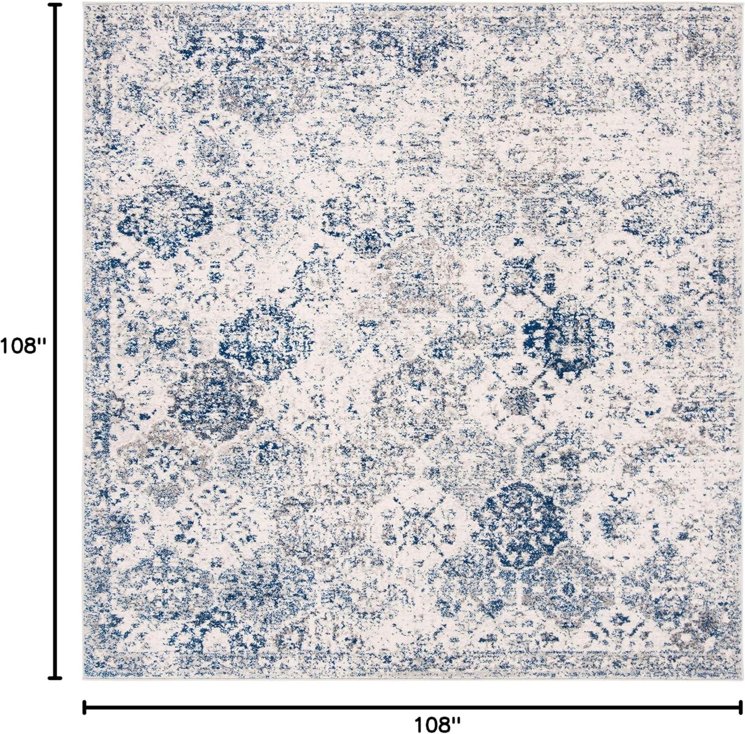 image:imageSAFAVIEH Area Rug 8x10 Madison Collection Large Cream amp Multi Boho Chic Distressed Design NonShedding amp Easy Cleaning Ideal for Living Room Bedroom Office Dining Space MAD611BWhiteRoyal Blue