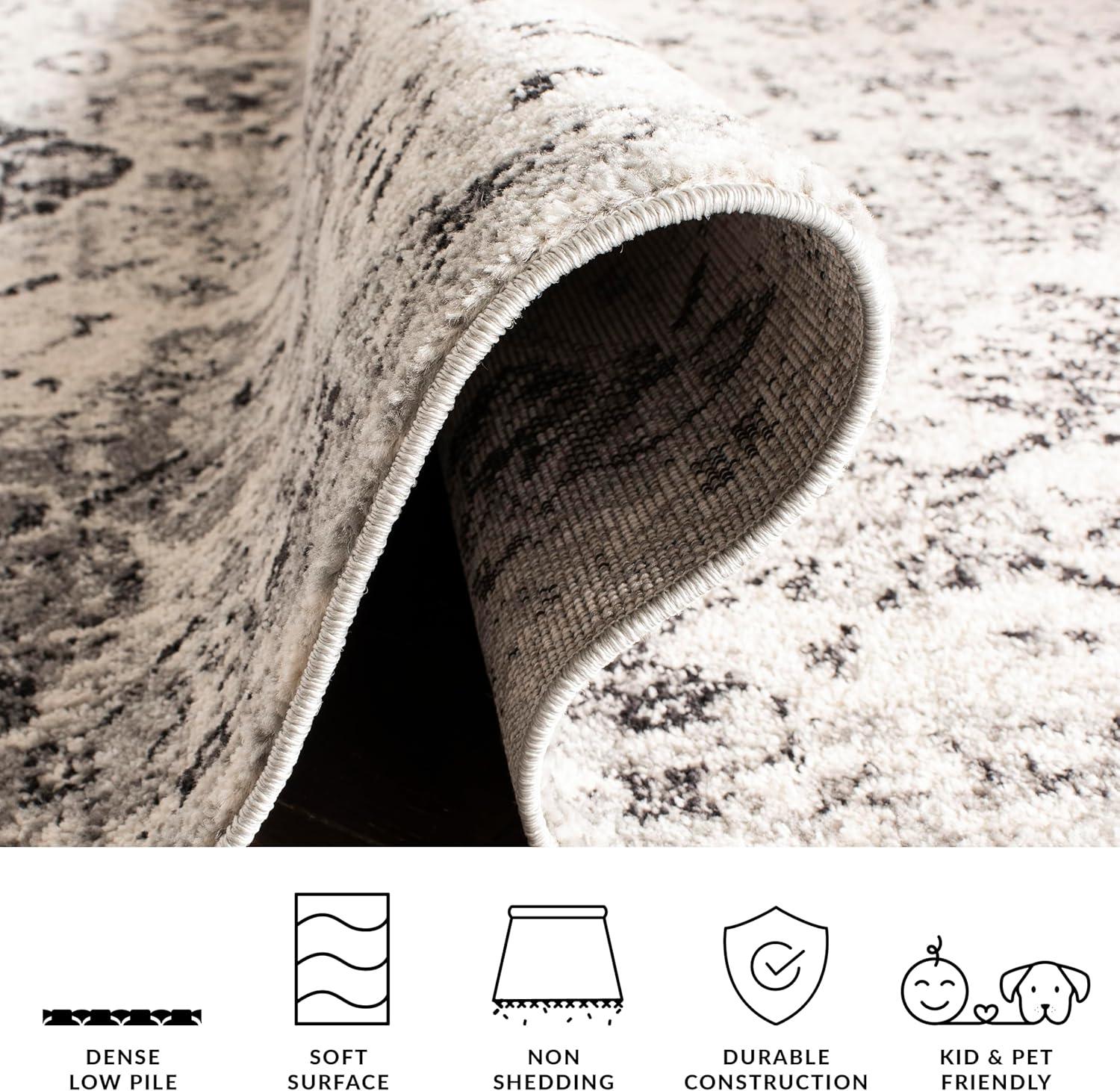image:imageSAFAVIEH Area Rug 8x10 Madison Collection Large Cream amp Multi Boho Chic Distressed Design NonShedding amp Easy Cleaning Ideal for Living Room Bedroom Office Dining Space MAD611BSilverGrey