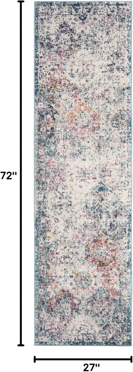 image:imageSAFAVIEH Area Rug 8x10 Madison Collection Large Cream amp Multi Boho Chic Distressed Design NonShedding amp Easy Cleaning Ideal for Living Room Bedroom Office Dining Space MAD611BNavyTeal
