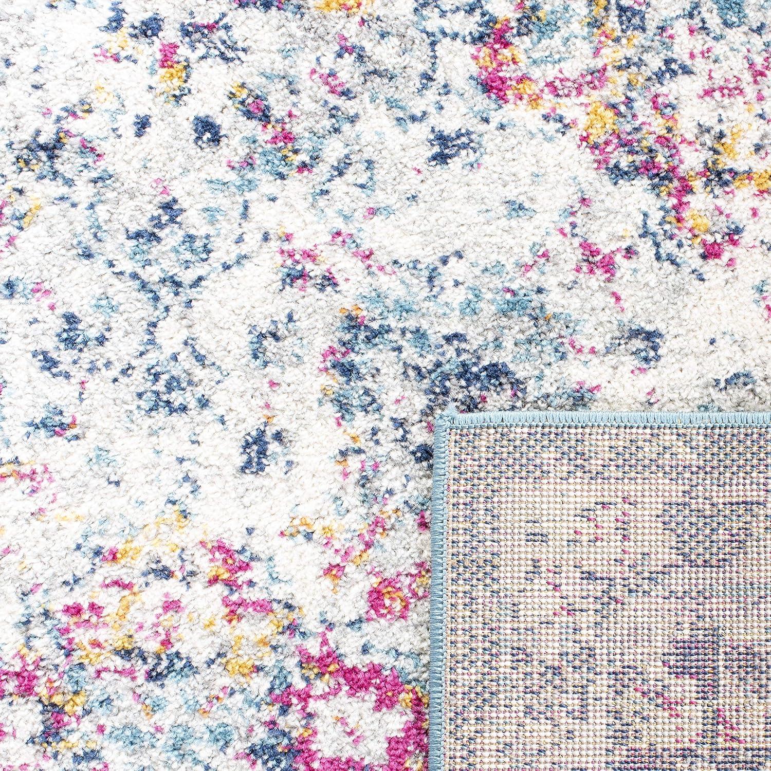 image:imageSAFAVIEH Area Rug 8x10 Madison Collection Large Cream amp Multi Boho Chic Distressed Design NonShedding amp Easy Cleaning Ideal for Living Room Bedroom Office Dining Space MAD611BNavyTeal