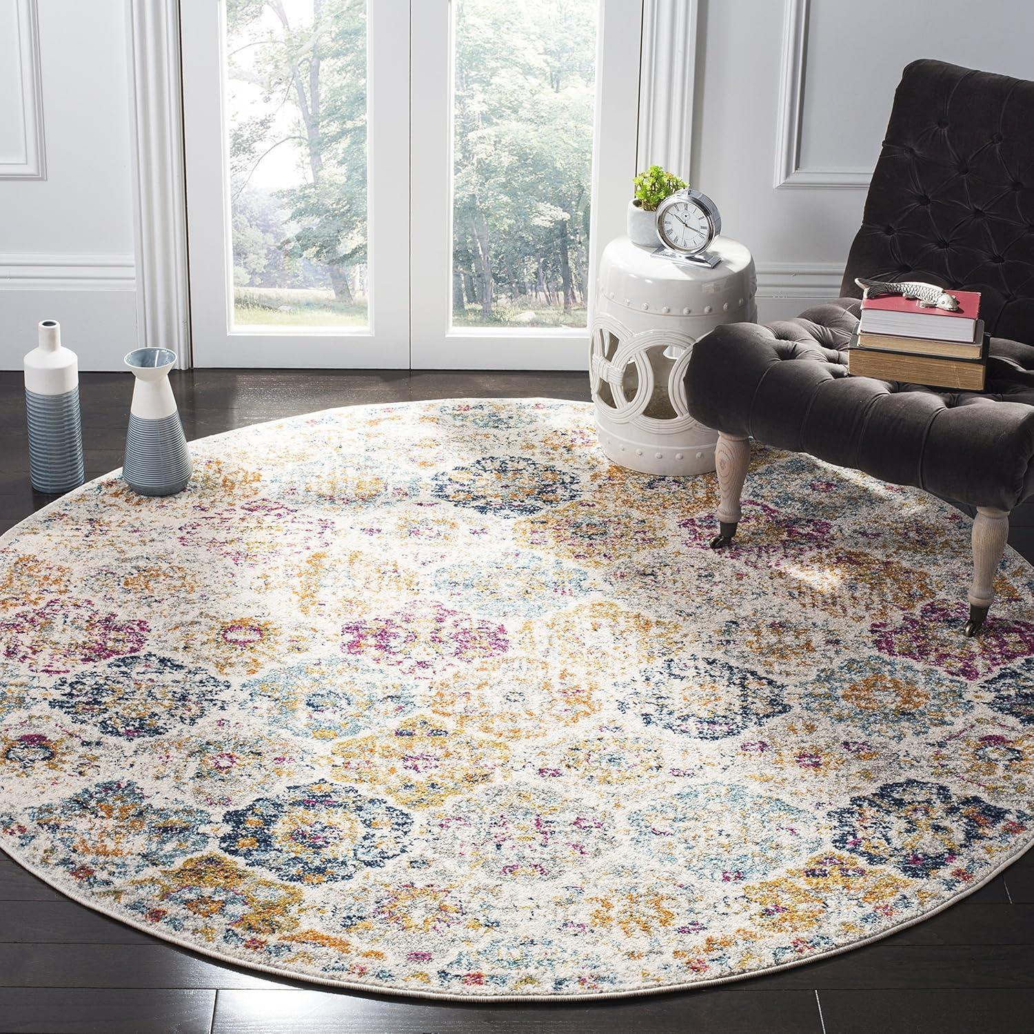 image:imageSAFAVIEH Area Rug 8x10 Madison Collection Large Cream amp Multi Boho Chic Distressed Design NonShedding amp Easy Cleaning Ideal for Living Room Bedroom Office Dining Space MAD611BCreamMulti