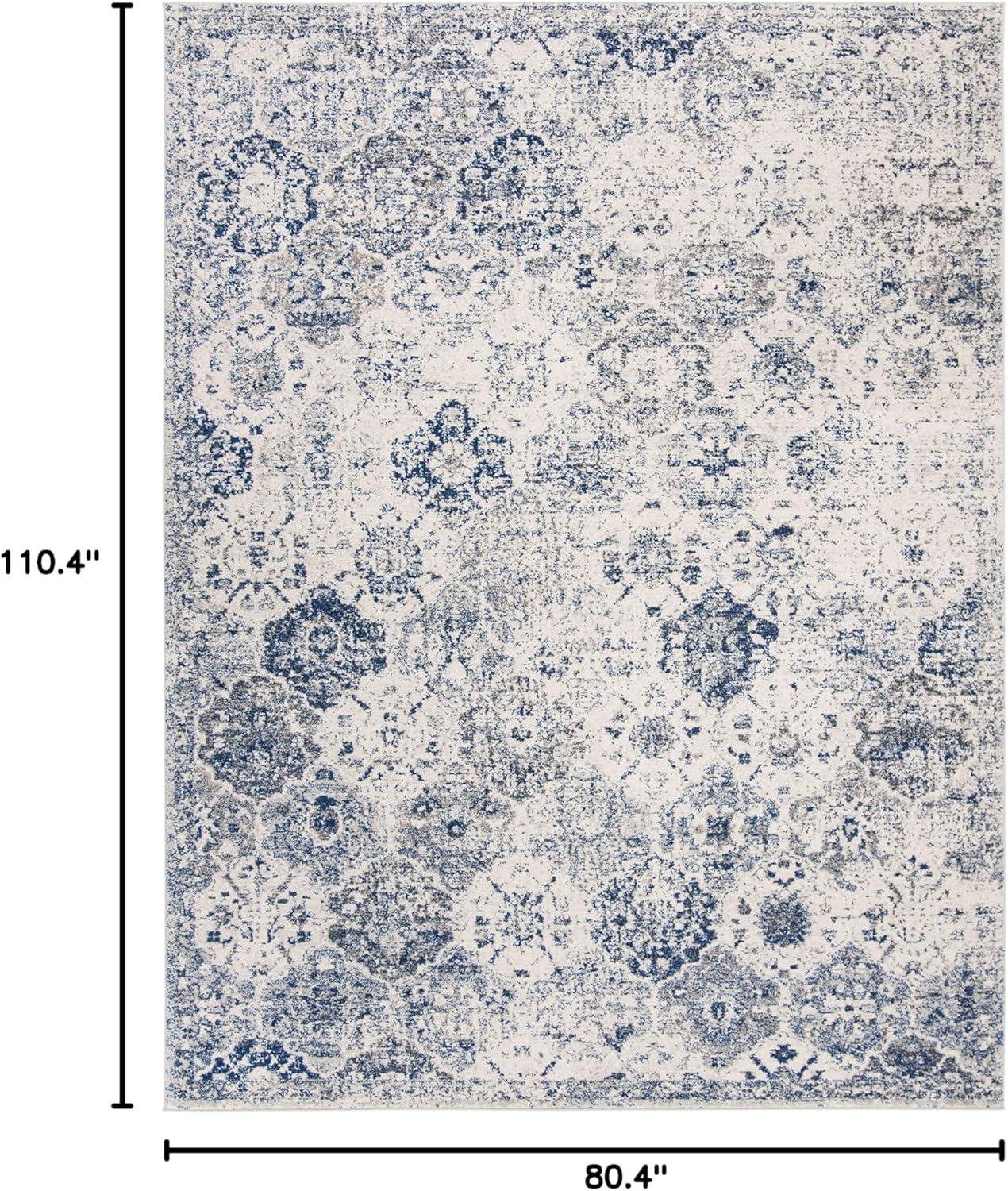image:imageSAFAVIEH Area Rug 8x10 Madison Collection Large Cream amp Multi Boho Chic Distressed Design NonShedding amp Easy Cleaning Ideal for Living Room Bedroom Office Dining Space MAD611BWhiteRoyal Blue