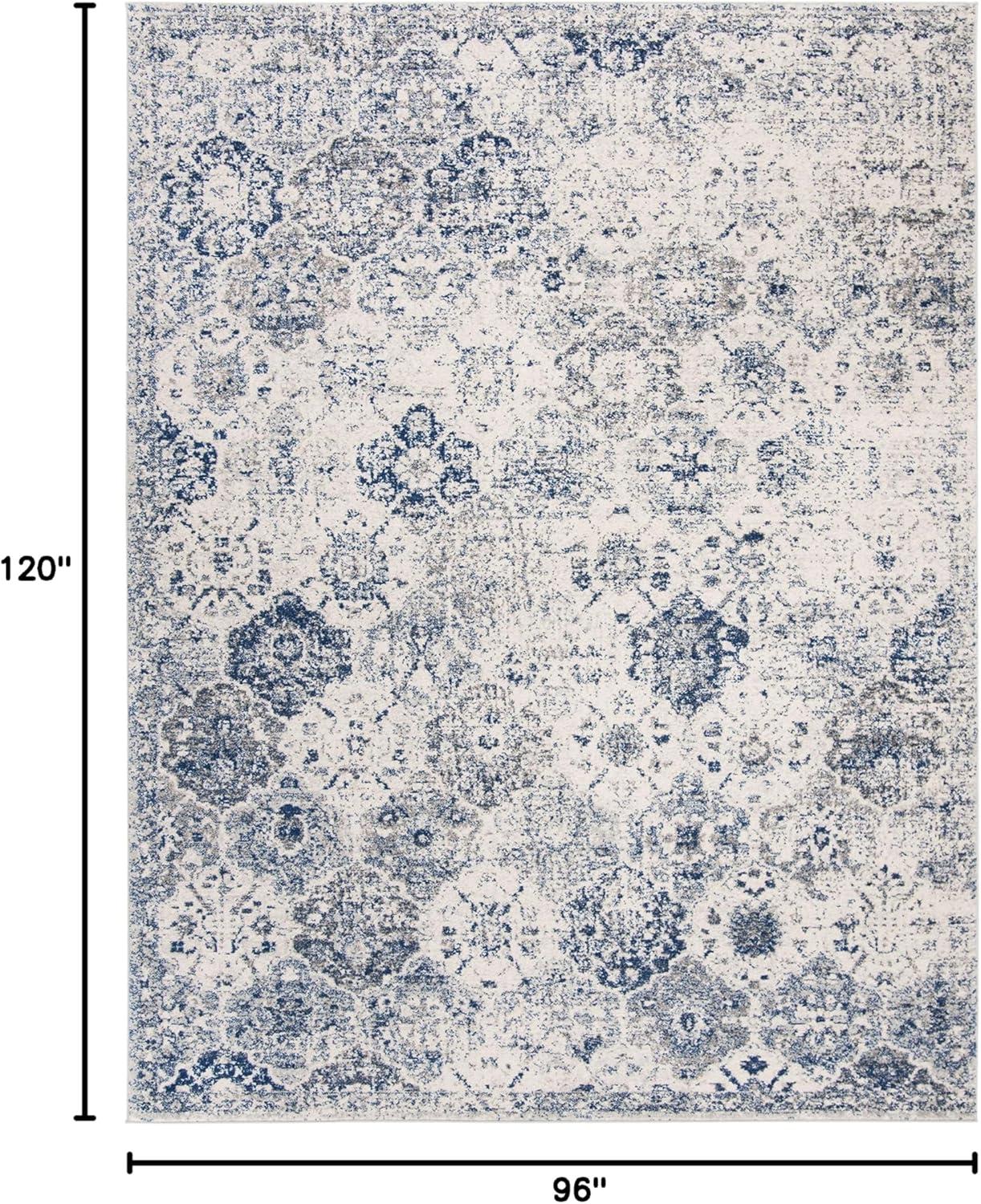 image:imageSAFAVIEH Area Rug 8x10 Madison Collection Large Cream amp Multi Boho Chic Distressed Design NonShedding amp Easy Cleaning Ideal for Living Room Bedroom Office Dining Space MAD611BWhiteRoyal Blue