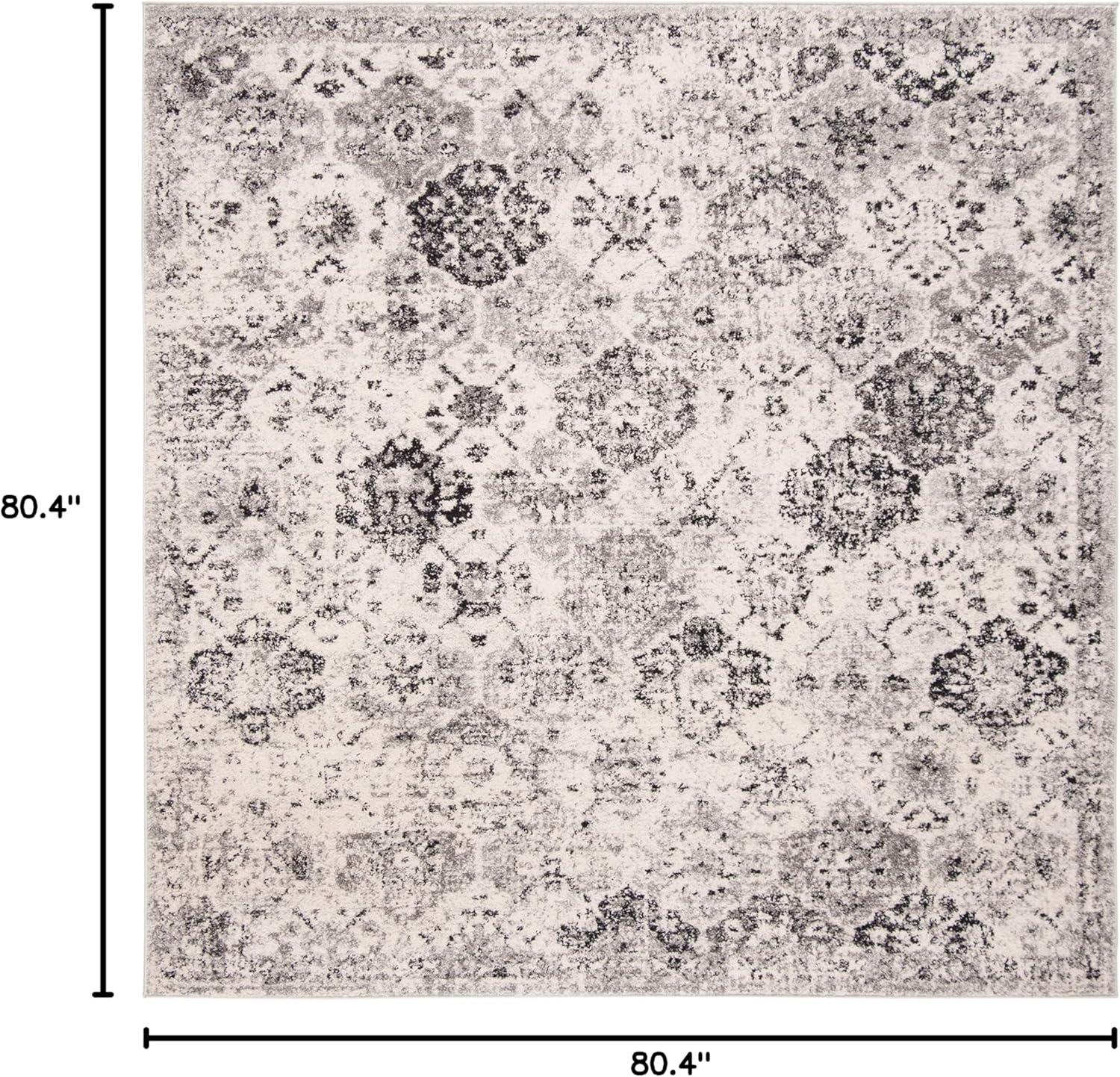 image:imageSAFAVIEH Area Rug 8x10 Madison Collection Large Cream amp Multi Boho Chic Distressed Design NonShedding amp Easy Cleaning Ideal for Living Room Bedroom Office Dining Space MAD611BSilverGrey