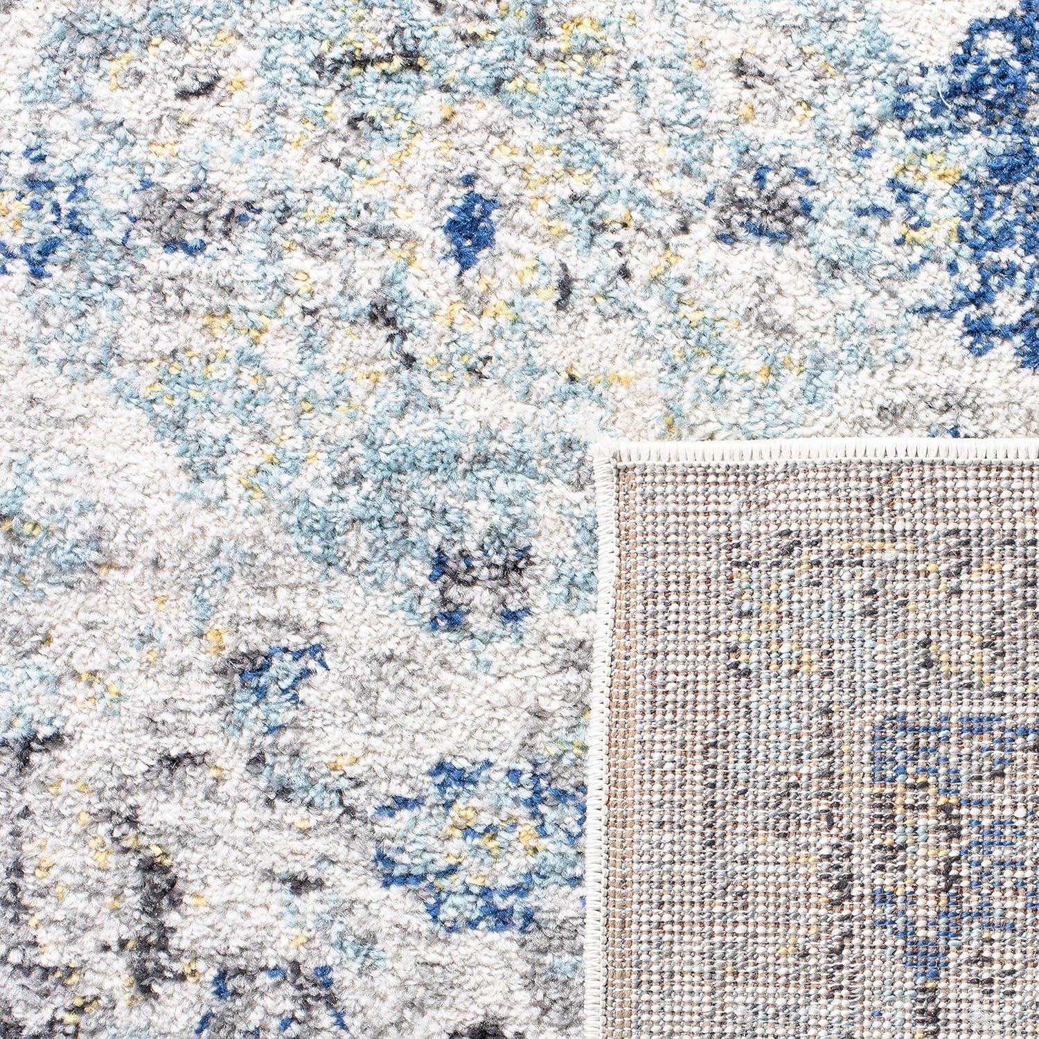 image:imageSAFAVIEH Area Rug 8x10 Madison Collection Large Cream amp Multi Boho Chic Distressed Design NonShedding amp Easy Cleaning Ideal for Living Room Bedroom Office Dining Space MAD611BIvoryAqua