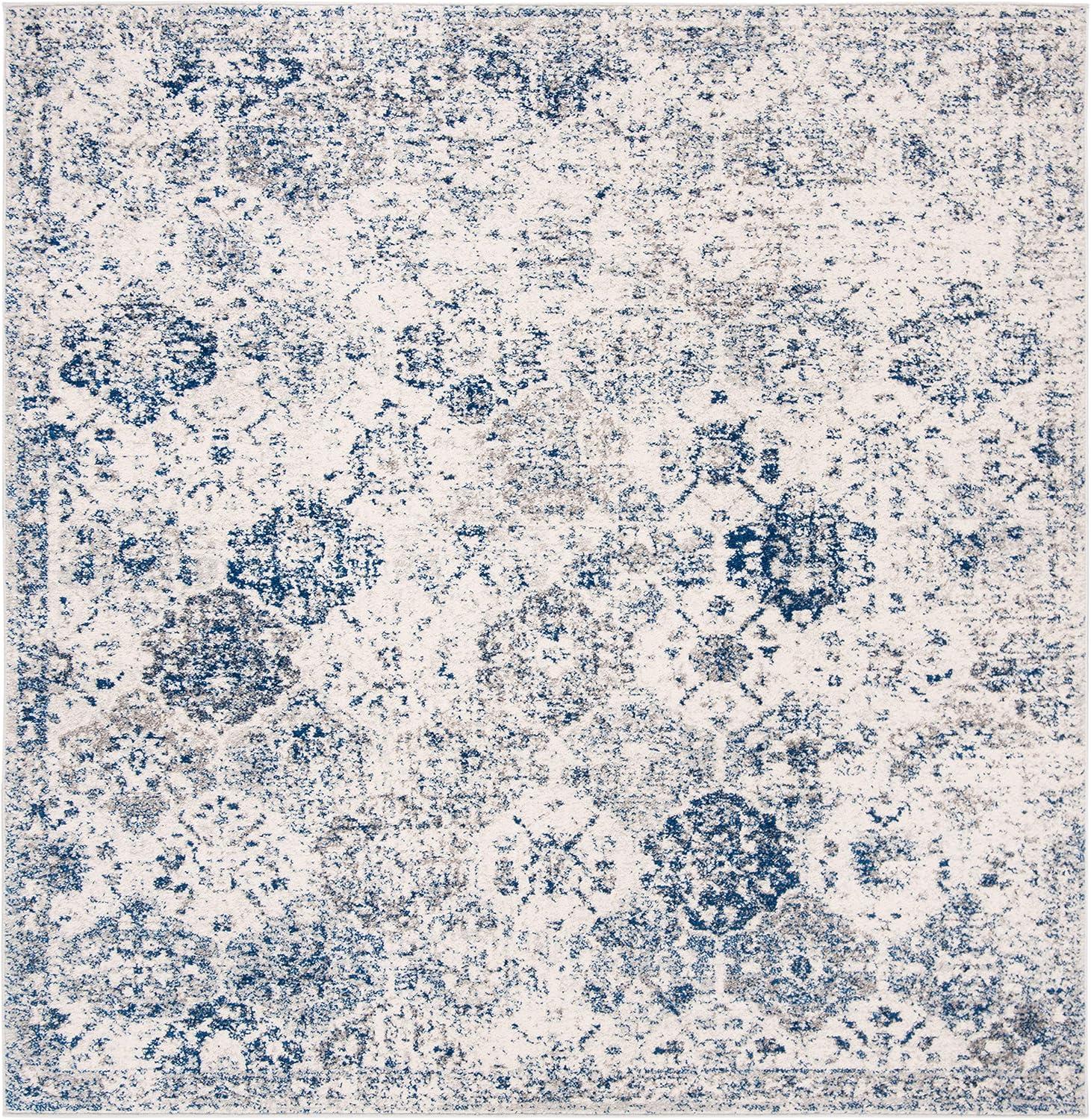 image:imageSAFAVIEH Area Rug 8x10 Madison Collection Large Cream amp Multi Boho Chic Distressed Design NonShedding amp Easy Cleaning Ideal for Living Room Bedroom Office Dining Space MAD611BWhiteRoyal Blue