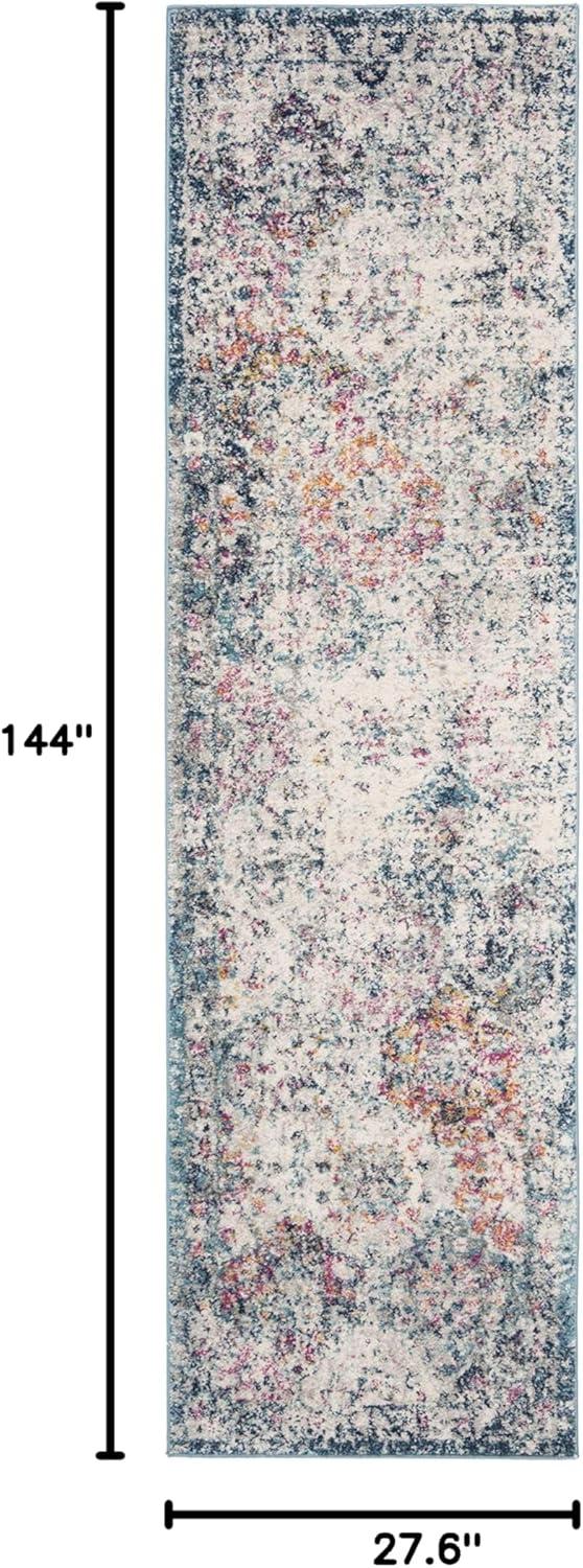 image:imageSAFAVIEH Area Rug 8x10 Madison Collection Large Cream amp Multi Boho Chic Distressed Design NonShedding amp Easy Cleaning Ideal for Living Room Bedroom Office Dining Space MAD611BNavyTeal