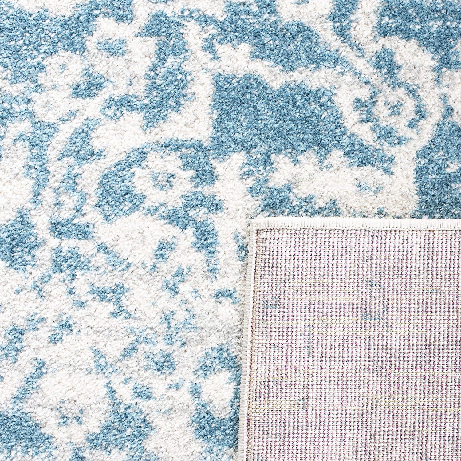 image:imageSAFAVIEH Area Rug 8x10 Madison Collection Large Cream amp Navy Snowflake Medallion Distressed Design NonShedding amp Easy Cleaning Ideal for Living Room Bedroom Office Dining Space MAD603DTealIvory