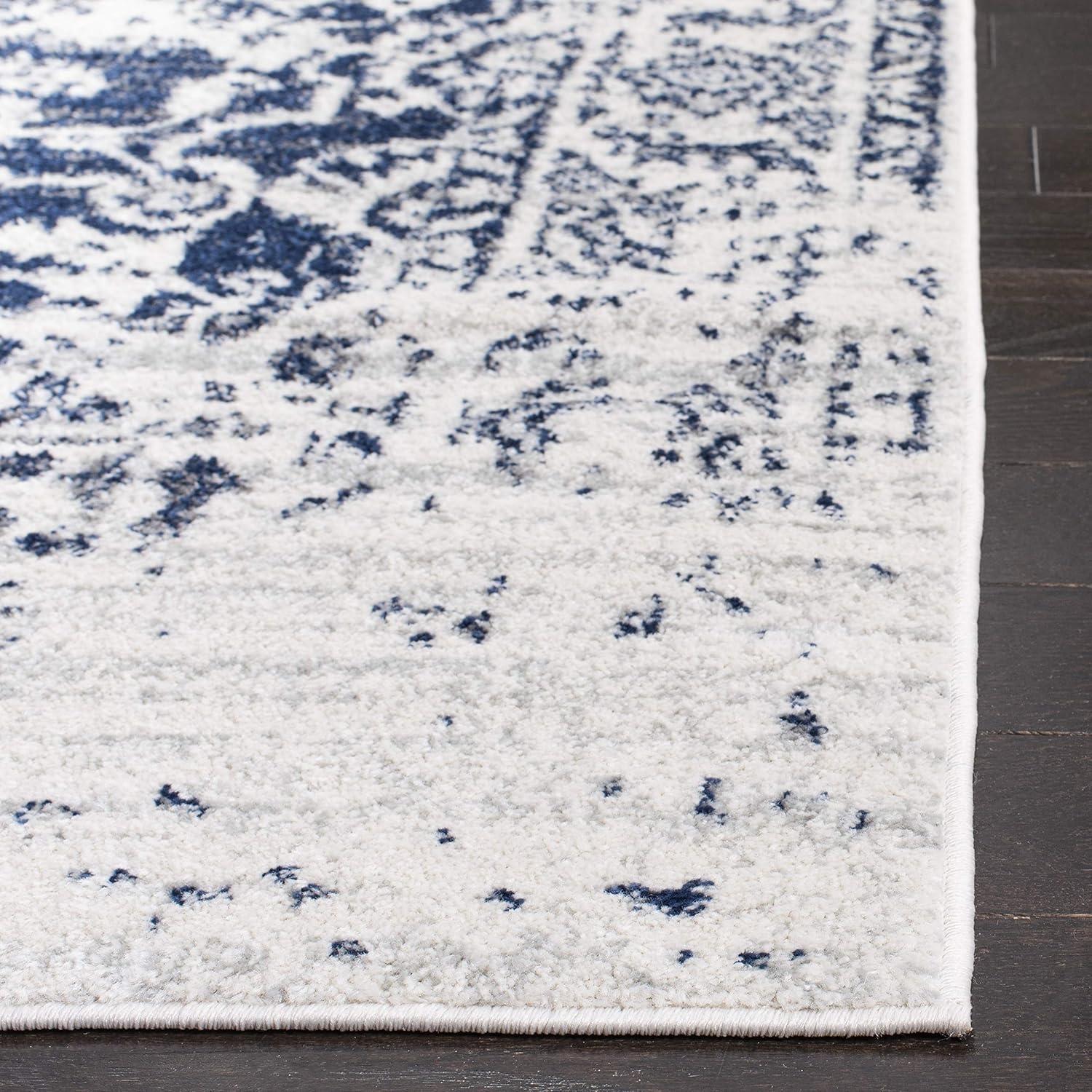 image:imageSAFAVIEH Area Rug 8x10 Madison Collection Large Cream amp Navy Snowflake Medallion Distressed Design NonShedding amp Easy Cleaning Ideal for Living Room Bedroom Office Dining Space MAD603DCreamNavy