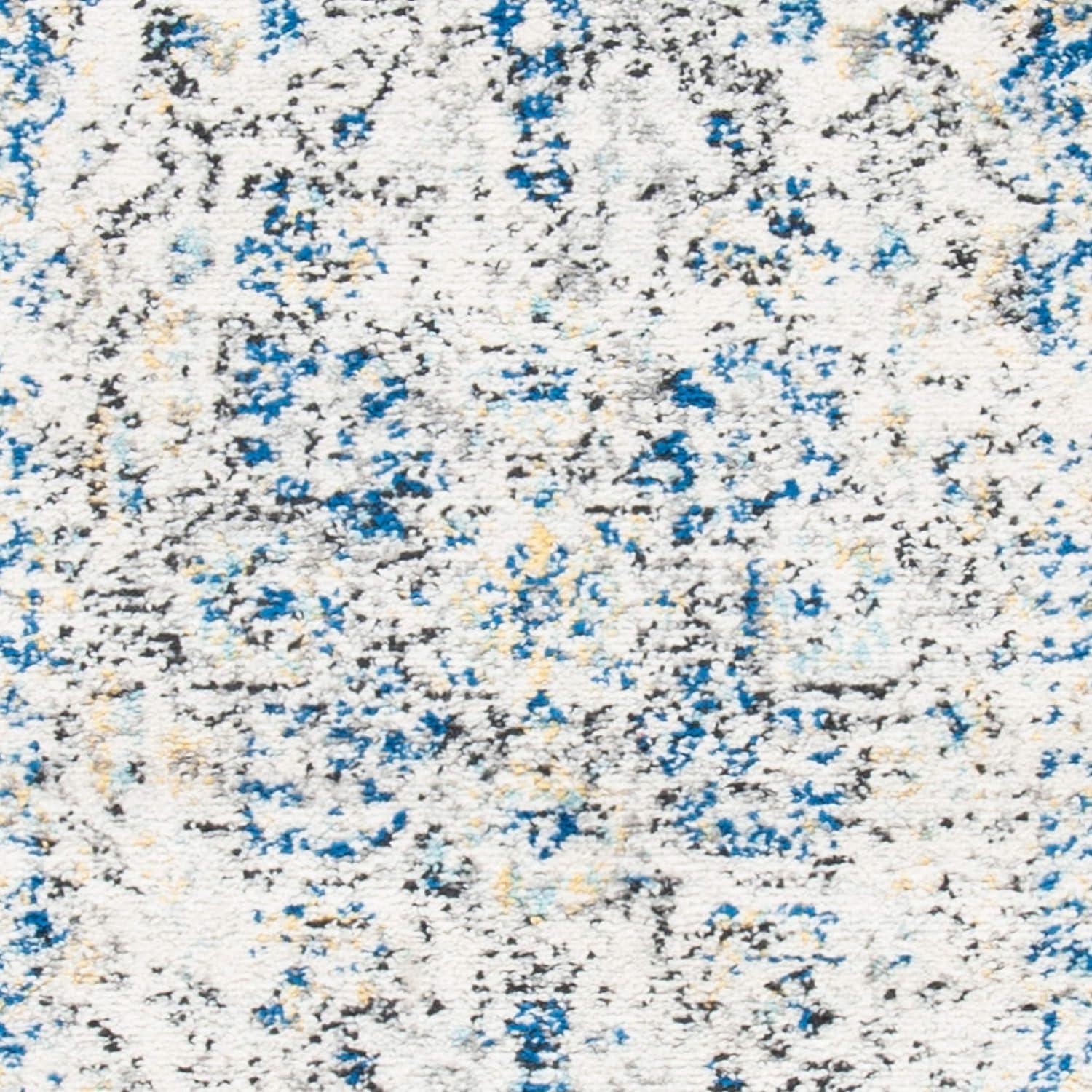image:imageSAFAVIEH Area Rug 8x10 Madison Collection Large Cream amp Navy Snowflake Medallion Distressed Design NonShedding amp Easy Cleaning Ideal for Living Room Bedroom Office Dining Space MAD603DGreyIvory