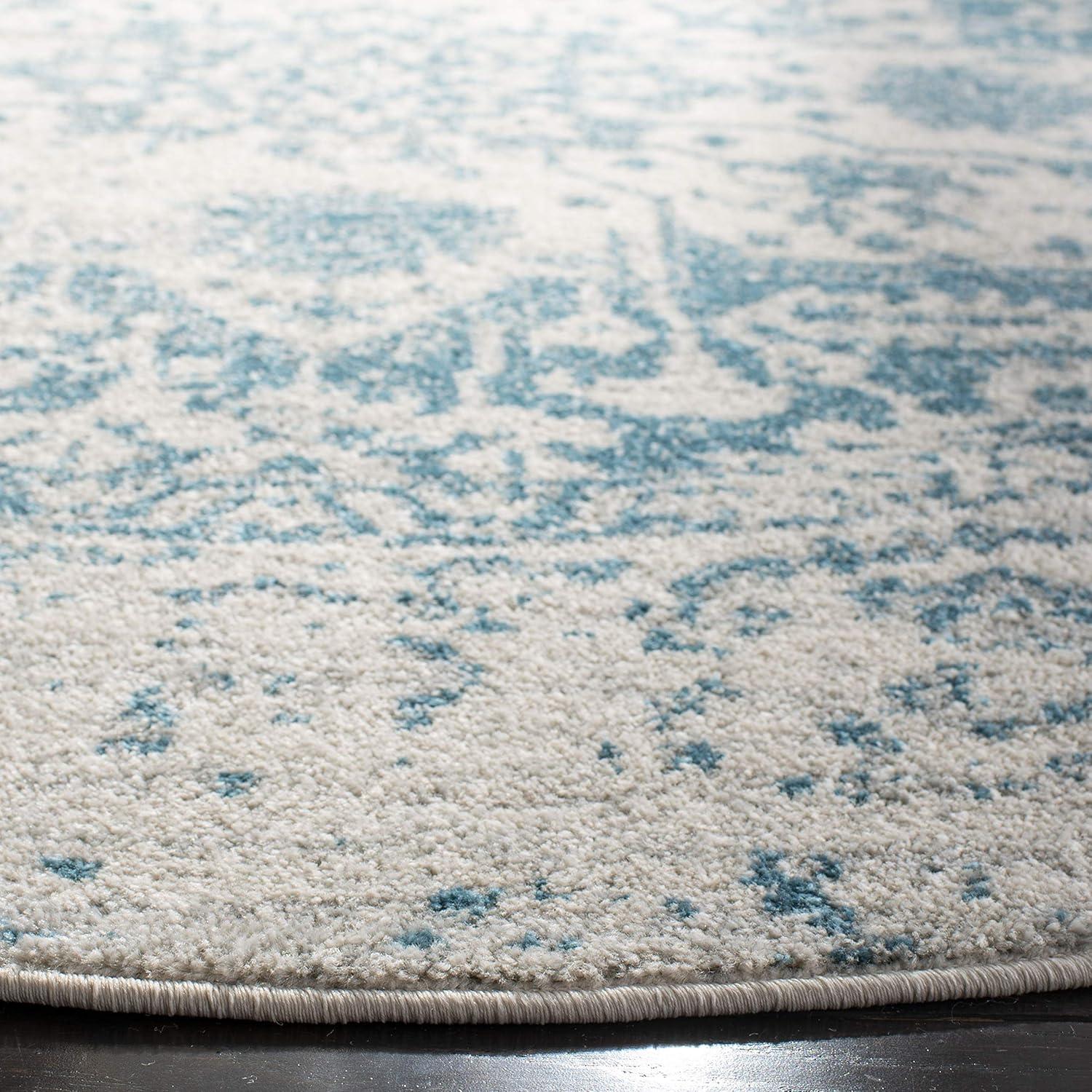 image:imageSAFAVIEH Area Rug 8x10 Madison Collection Large Cream amp Navy Snowflake Medallion Distressed Design NonShedding amp Easy Cleaning Ideal for Living Room Bedroom Office Dining Space MAD603DTealIvory