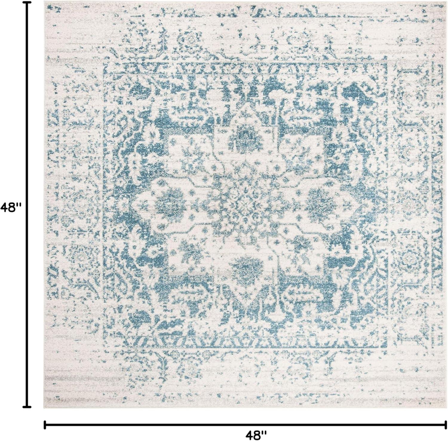 image:imageSAFAVIEH Area Rug 8x10 Madison Collection Large Cream amp Navy Snowflake Medallion Distressed Design NonShedding amp Easy Cleaning Ideal for Living Room Bedroom Office Dining Space MAD603DTealIvory