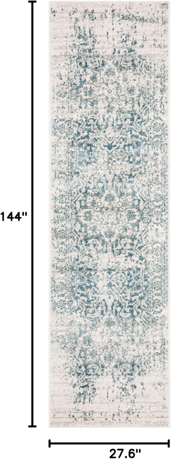 image:imageSAFAVIEH Area Rug 8x10 Madison Collection Large Cream amp Navy Snowflake Medallion Distressed Design NonShedding amp Easy Cleaning Ideal for Living Room Bedroom Office Dining Space MAD603DTealIvory