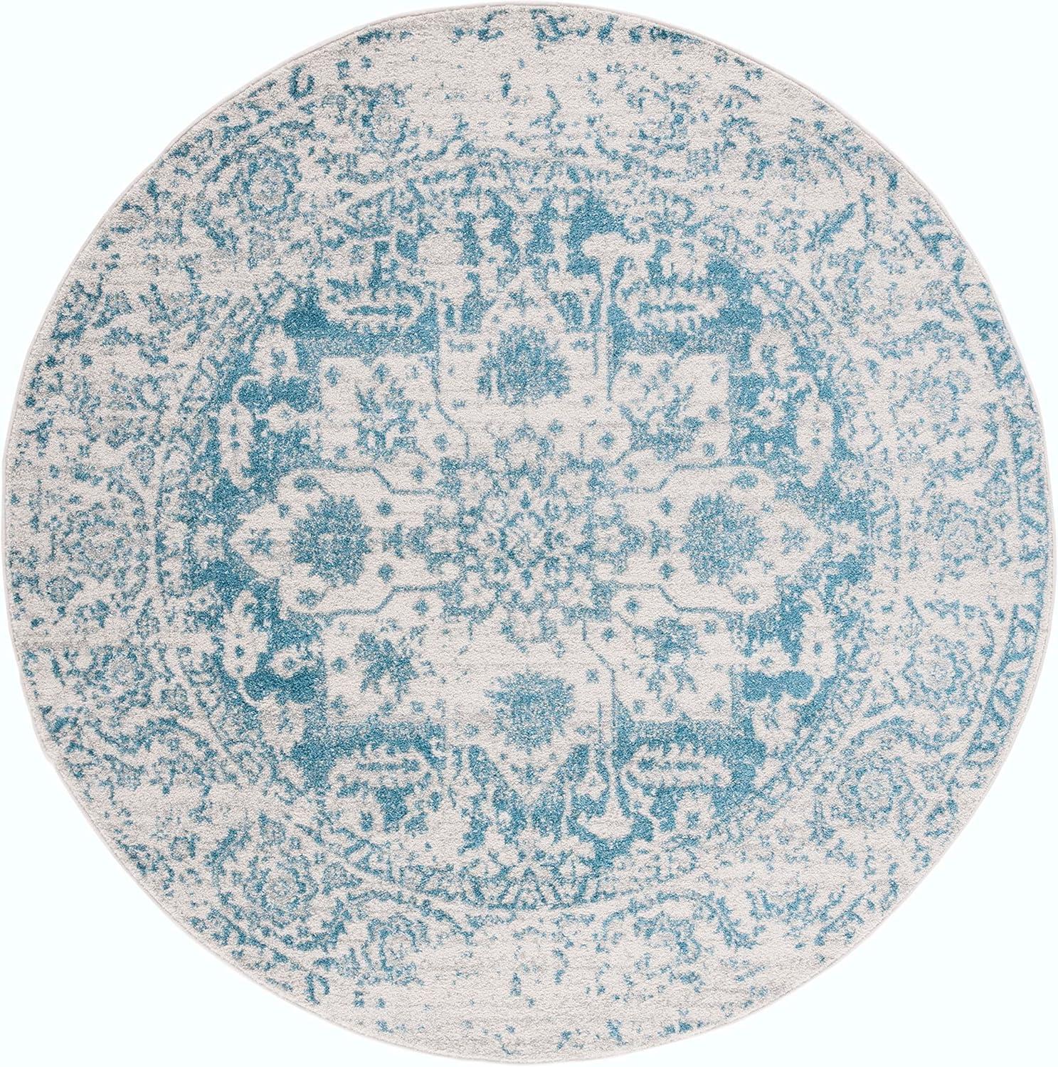 image:imageSAFAVIEH Area Rug 8x10 Madison Collection Large Cream amp Navy Snowflake Medallion Distressed Design NonShedding amp Easy Cleaning Ideal for Living Room Bedroom Office Dining Space MAD603DTealIvory