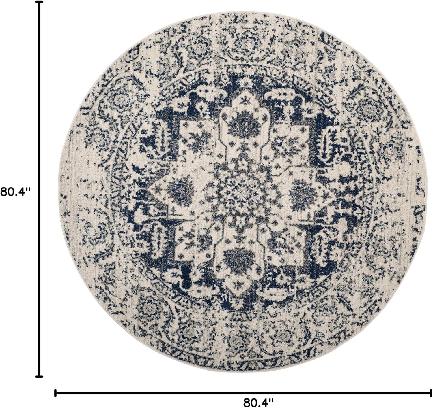 image:imageSAFAVIEH Area Rug 8x10 Madison Collection Large Cream amp Navy Snowflake Medallion Distressed Design NonShedding amp Easy Cleaning Ideal for Living Room Bedroom Office Dining Space MAD603DCreamNavy