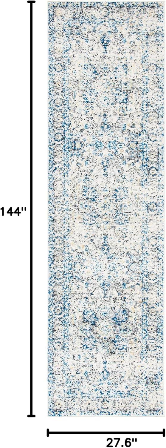 image:imageSAFAVIEH Area Rug 8x10 Madison Collection Large Cream amp Navy Snowflake Medallion Distressed Design NonShedding amp Easy Cleaning Ideal for Living Room Bedroom Office Dining Space MAD603DGreyIvory