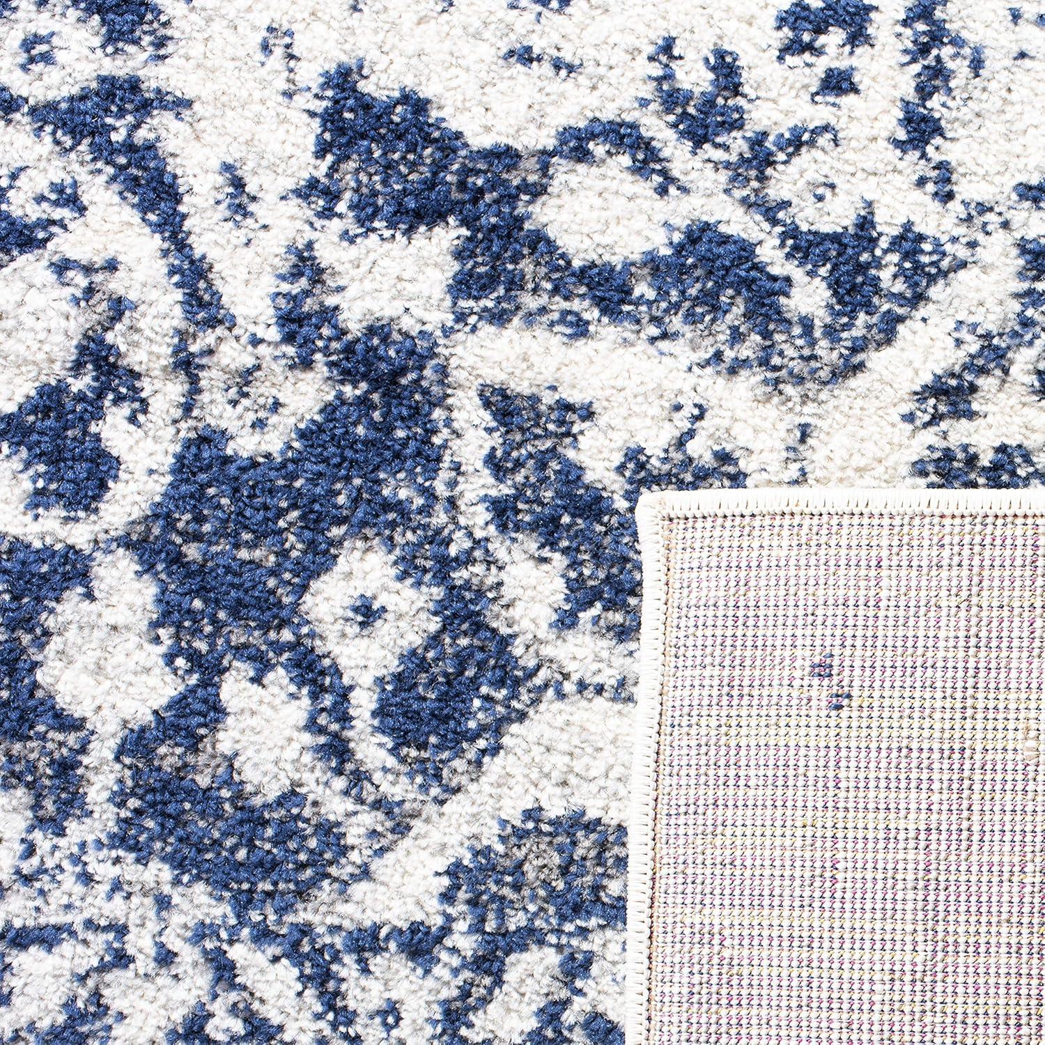 image:imageSAFAVIEH Area Rug 8x10 Madison Collection Large Cream amp Navy Snowflake Medallion Distressed Design NonShedding amp Easy Cleaning Ideal for Living Room Bedroom Office Dining Space MAD603DCreamNavy