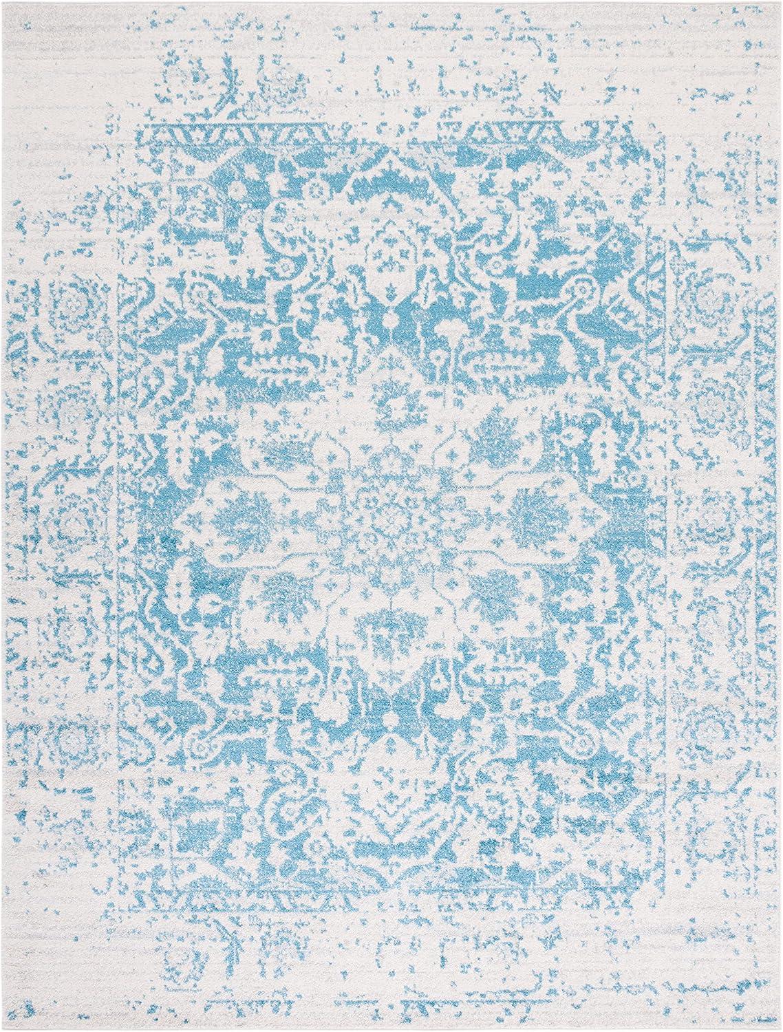 image:imageSAFAVIEH Area Rug 8x10 Madison Collection Large Cream amp Navy Snowflake Medallion Distressed Design NonShedding amp Easy Cleaning Ideal for Living Room Bedroom Office Dining Space MAD603DTealIvory