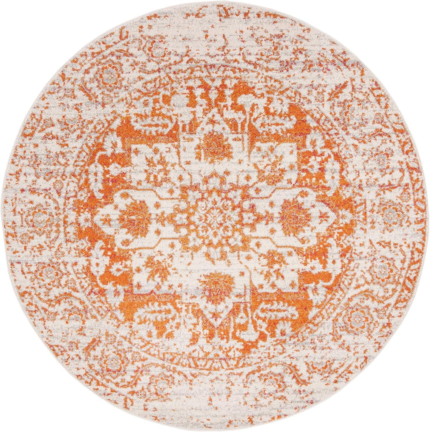 image:imageSAFAVIEH Area Rug 8x10 Madison Collection Large Cream amp Navy Snowflake Medallion Distressed Design NonShedding amp Easy Cleaning Ideal for Living Room Bedroom Office Dining Space MAD603DOrangeIvory