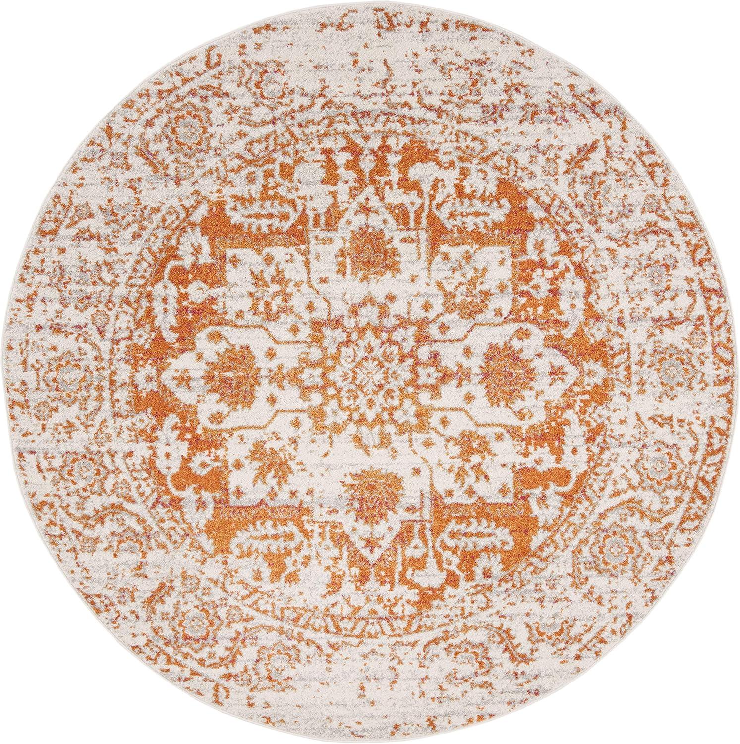 image:imageSAFAVIEH Area Rug 8x10 Madison Collection Large Cream amp Navy Snowflake Medallion Distressed Design NonShedding amp Easy Cleaning Ideal for Living Room Bedroom Office Dining Space MAD603DOrangeIvory