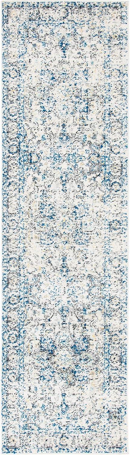 image:imageSAFAVIEH Area Rug 8x10 Madison Collection Large Cream amp Navy Snowflake Medallion Distressed Design NonShedding amp Easy Cleaning Ideal for Living Room Bedroom Office Dining Space MAD603DGreyIvory