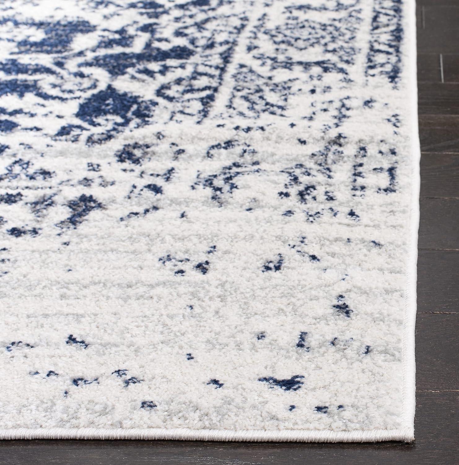 image:imageSAFAVIEH Area Rug 8x10 Madison Collection Large Cream amp Navy Snowflake Medallion Distressed Design NonShedding amp Easy Cleaning Ideal for Living Room Bedroom Office Dining Space MAD603DCreamNavy