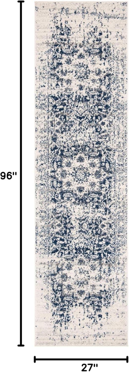 image:imageSAFAVIEH Area Rug 8x10 Madison Collection Large Cream amp Navy Snowflake Medallion Distressed Design NonShedding amp Easy Cleaning Ideal for Living Room Bedroom Office Dining Space MAD603DCreamNavy