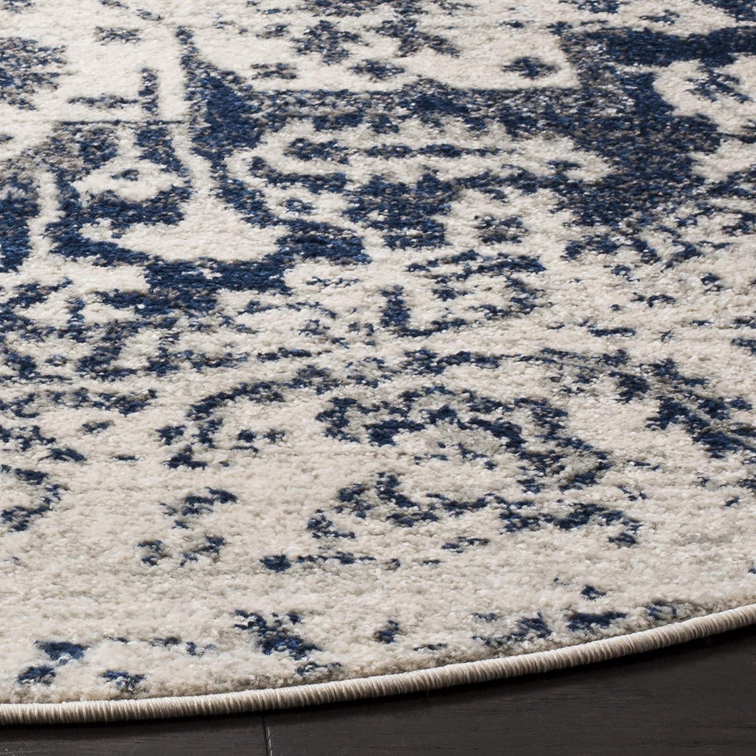 image:imageSAFAVIEH Area Rug 8x10 Madison Collection Large Cream amp Navy Snowflake Medallion Distressed Design NonShedding amp Easy Cleaning Ideal for Living Room Bedroom Office Dining Space MAD603DCreamNavy