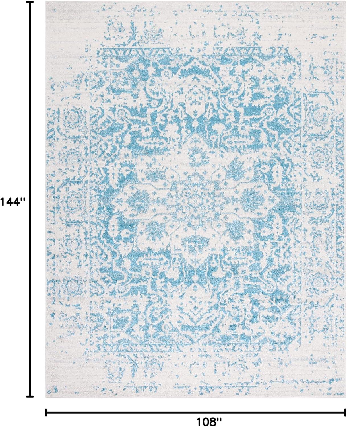 image:imageSAFAVIEH Area Rug 8x10 Madison Collection Large Cream amp Navy Snowflake Medallion Distressed Design NonShedding amp Easy Cleaning Ideal for Living Room Bedroom Office Dining Space MAD603DTealIvory