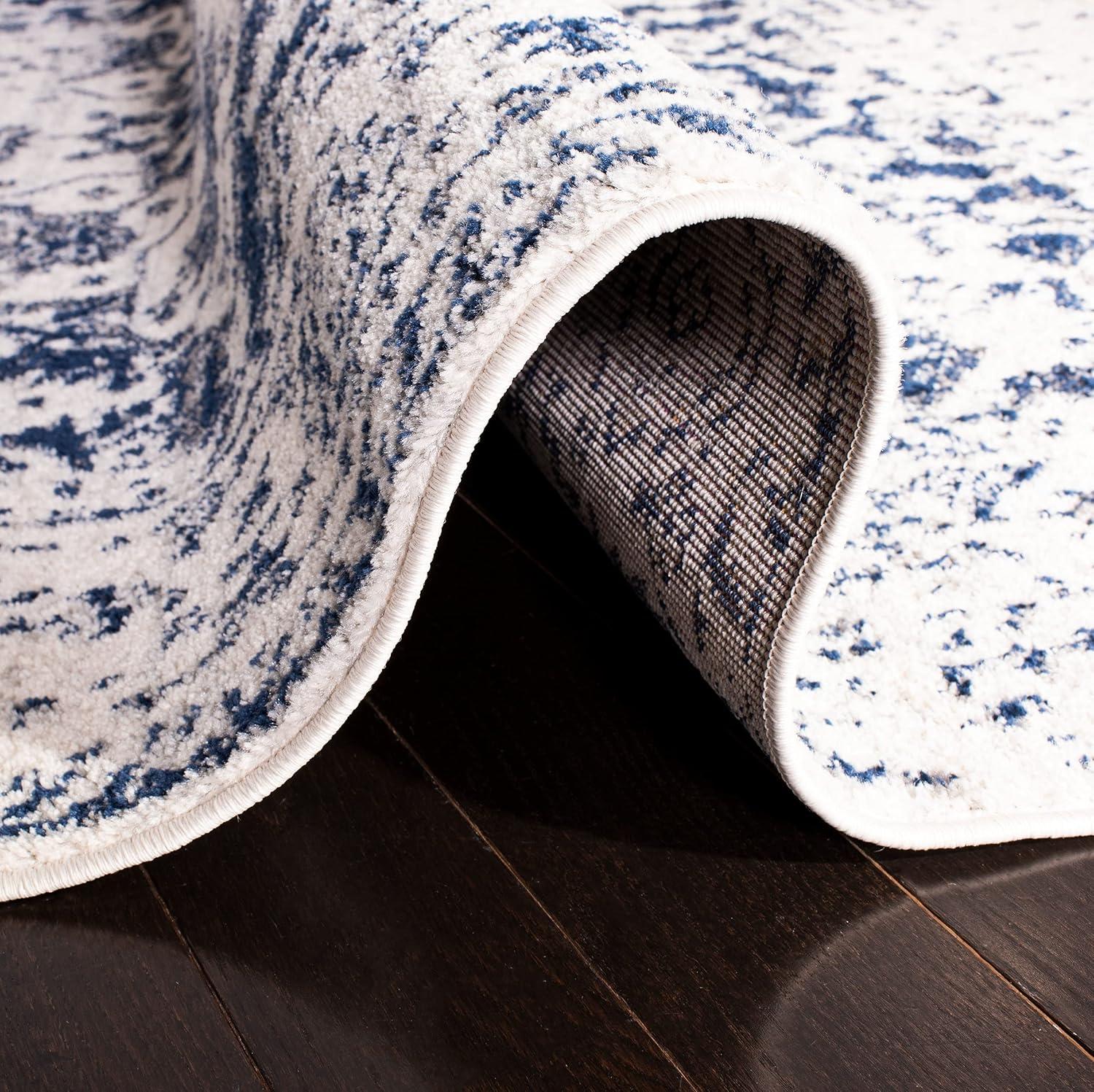 image:imageSAFAVIEH Area Rug 8x10 Madison Collection Large Cream amp Navy Snowflake Medallion Distressed Design NonShedding amp Easy Cleaning Ideal for Living Room Bedroom Office Dining Space MAD603DCreamNavy